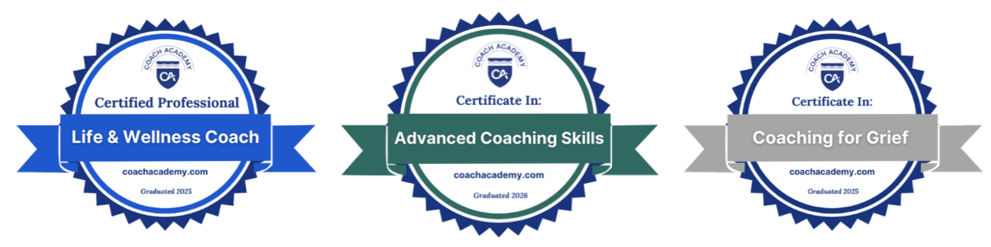 ICF Coach Training Badges showing training that is ICF International Coaching Federation Accredited