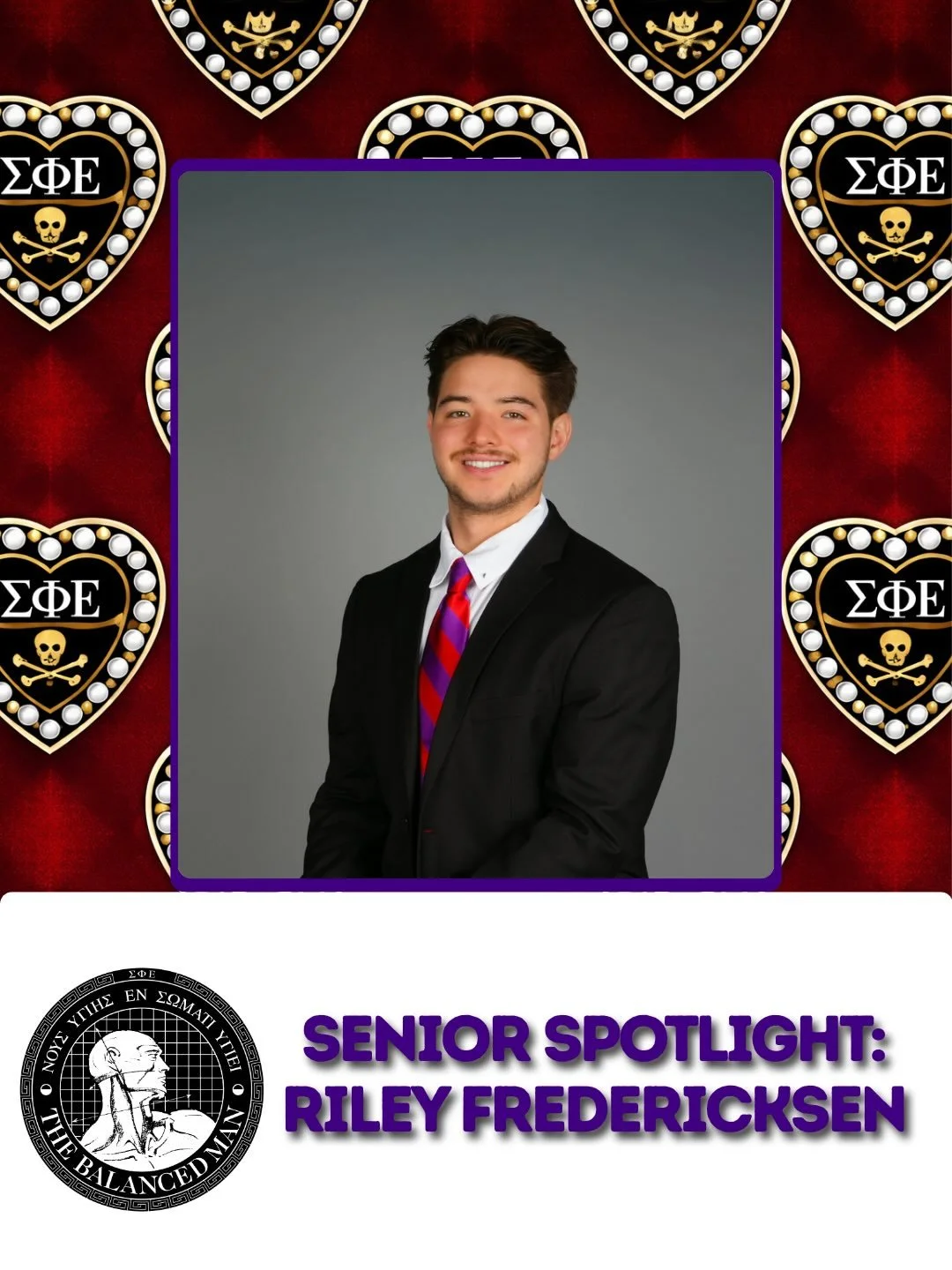 Riley Fredericksen, from Fishers, Indiana, is majoring in Professional Sales. He plans to work as a Sales Representative for Van Ausdall and Farrar. In his free time, he enjoys golfing, exercising, and hanging out with friends. During his time in Sig