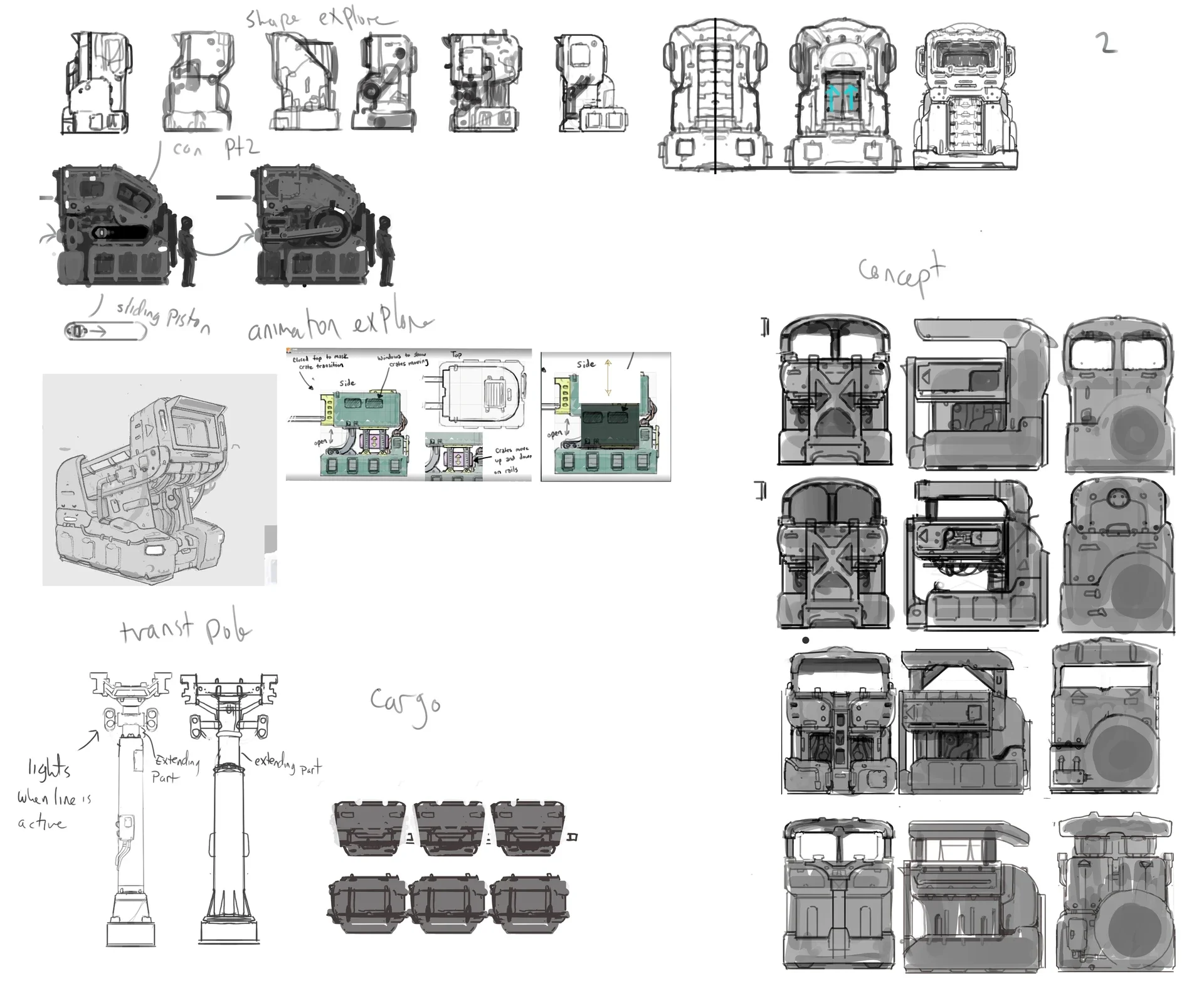 Concept Thumbnails of Depot for Techtonica