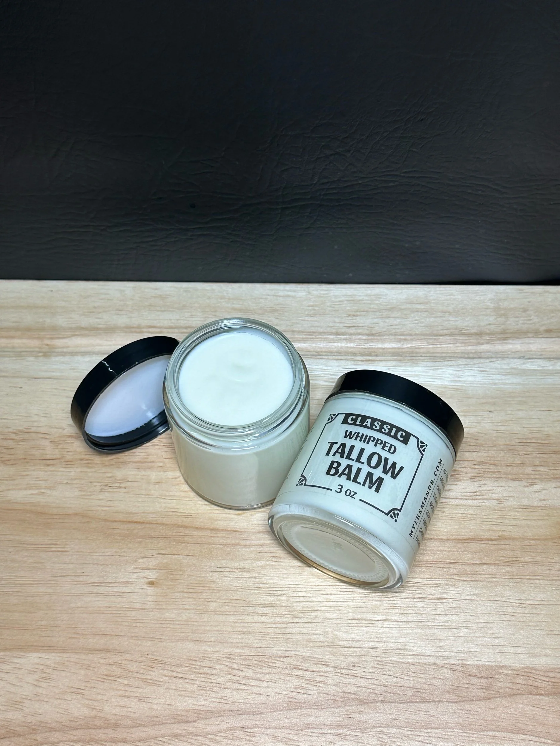 Non-Toxic Organic Grass-Fed Whipped Tallow Balm in Glass Jar- 0.75 oz.