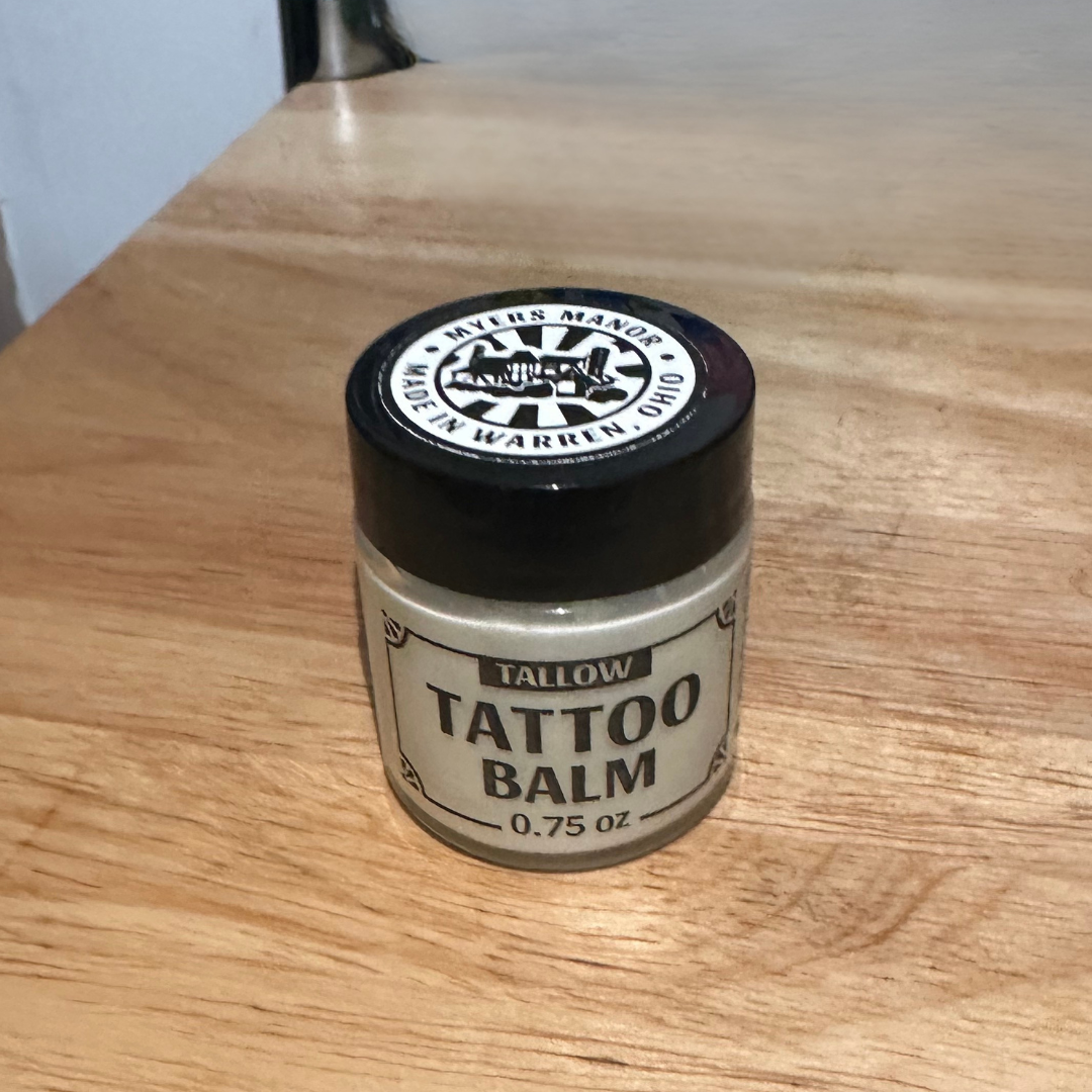 Grass-Fed Tallow Skin Repair Balm – Tattoo Aftercare, Minor Cuts & Scrapes, Safe for Nursing Moms - 0.75 oz. Glass Jar