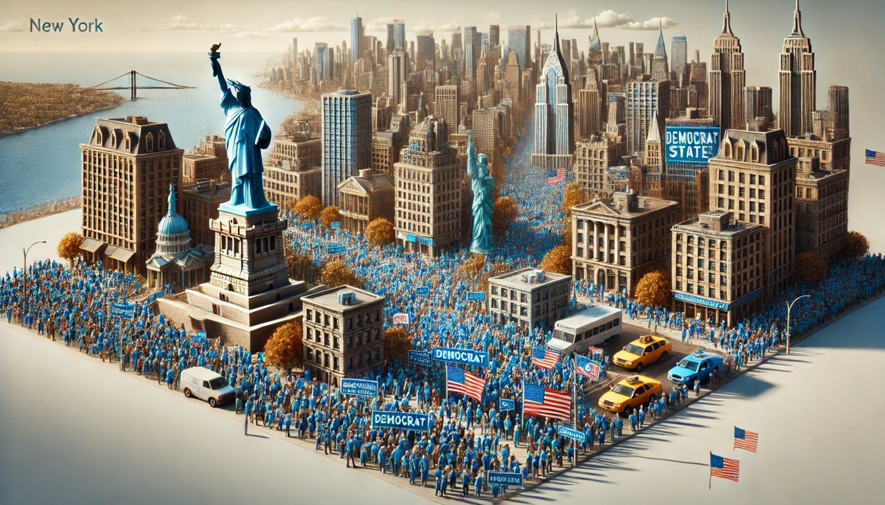 What is the reason New York has become such a democratic stronghold
