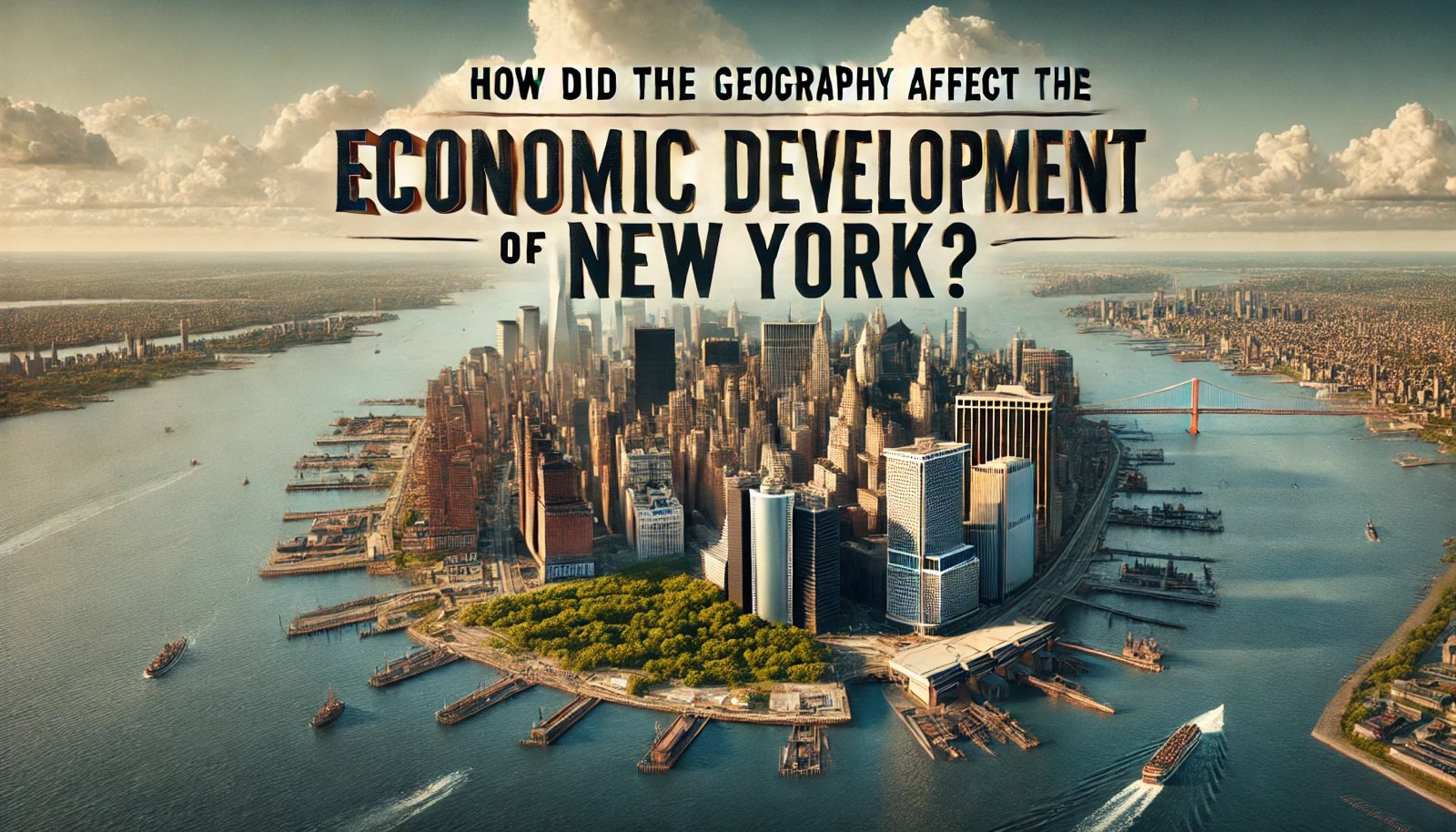 How did geography influence the economical development of New York?