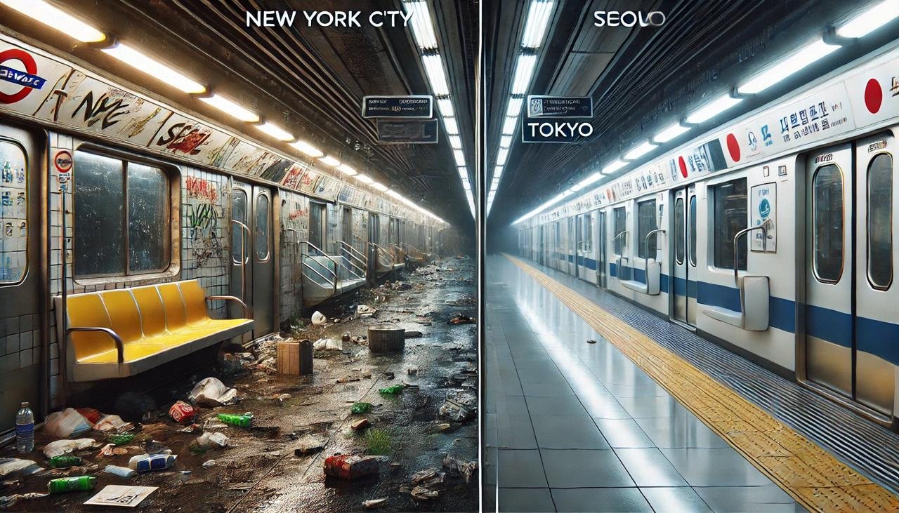 Why is the NYC subway so dirty while Seoul’s and Tokyo’s are so clean?