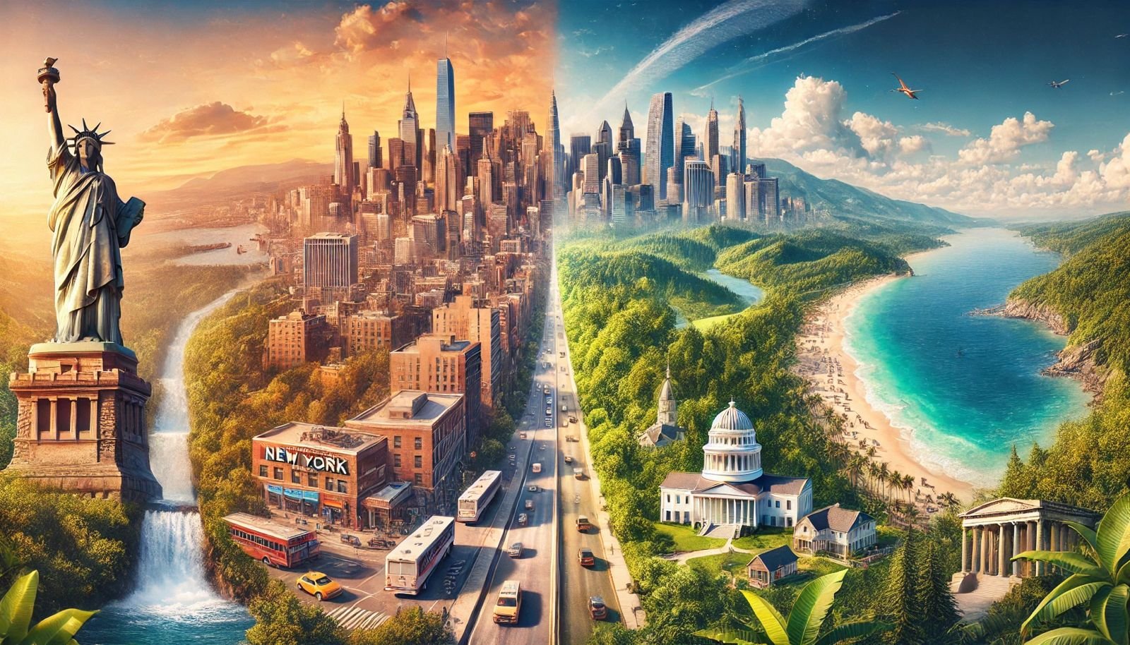 What is there to see between New York and Miami?