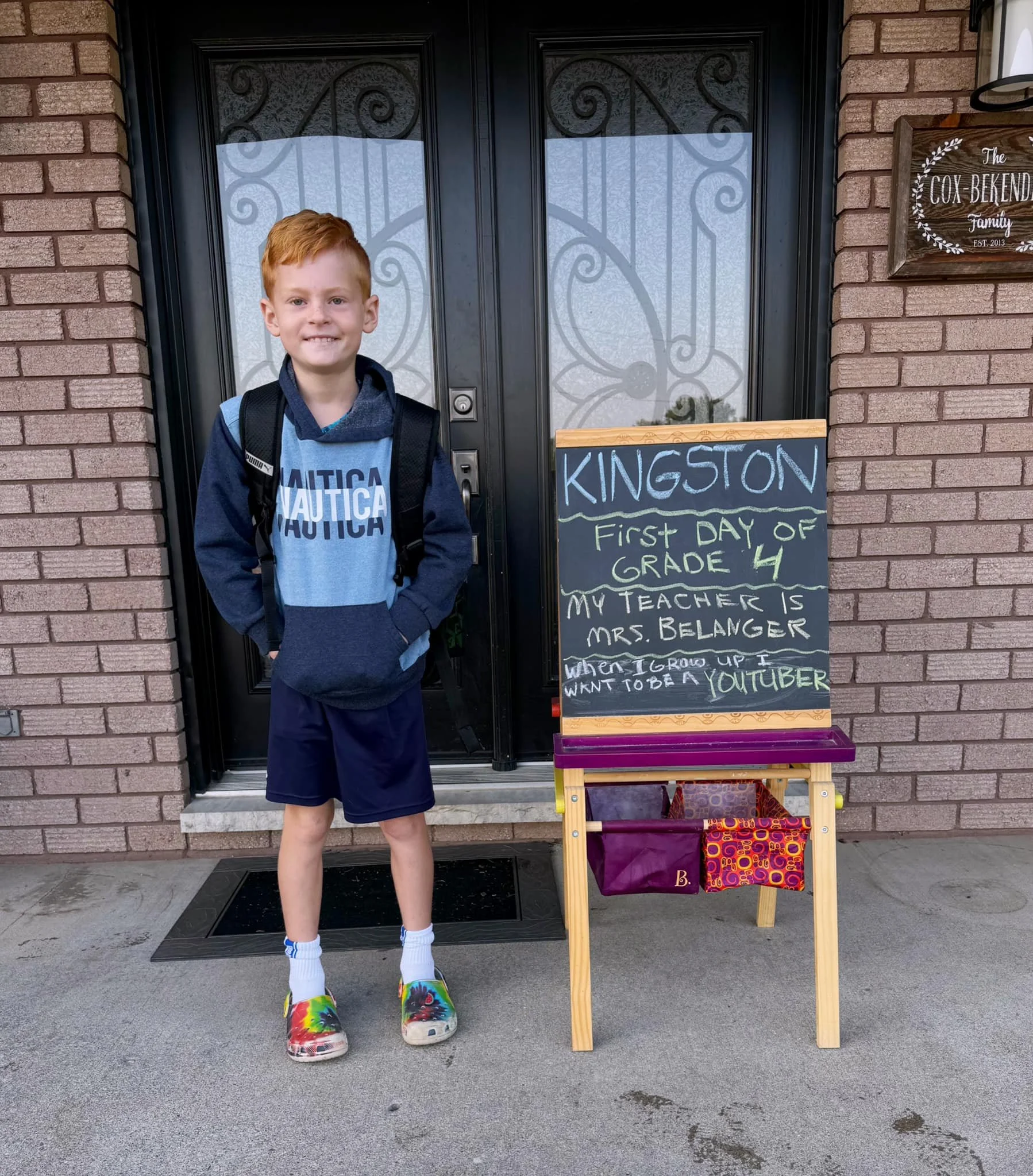 First day of Grade 4. This year, he wants to be a YouTuber. I'm not opposed to the idea&hellip;.