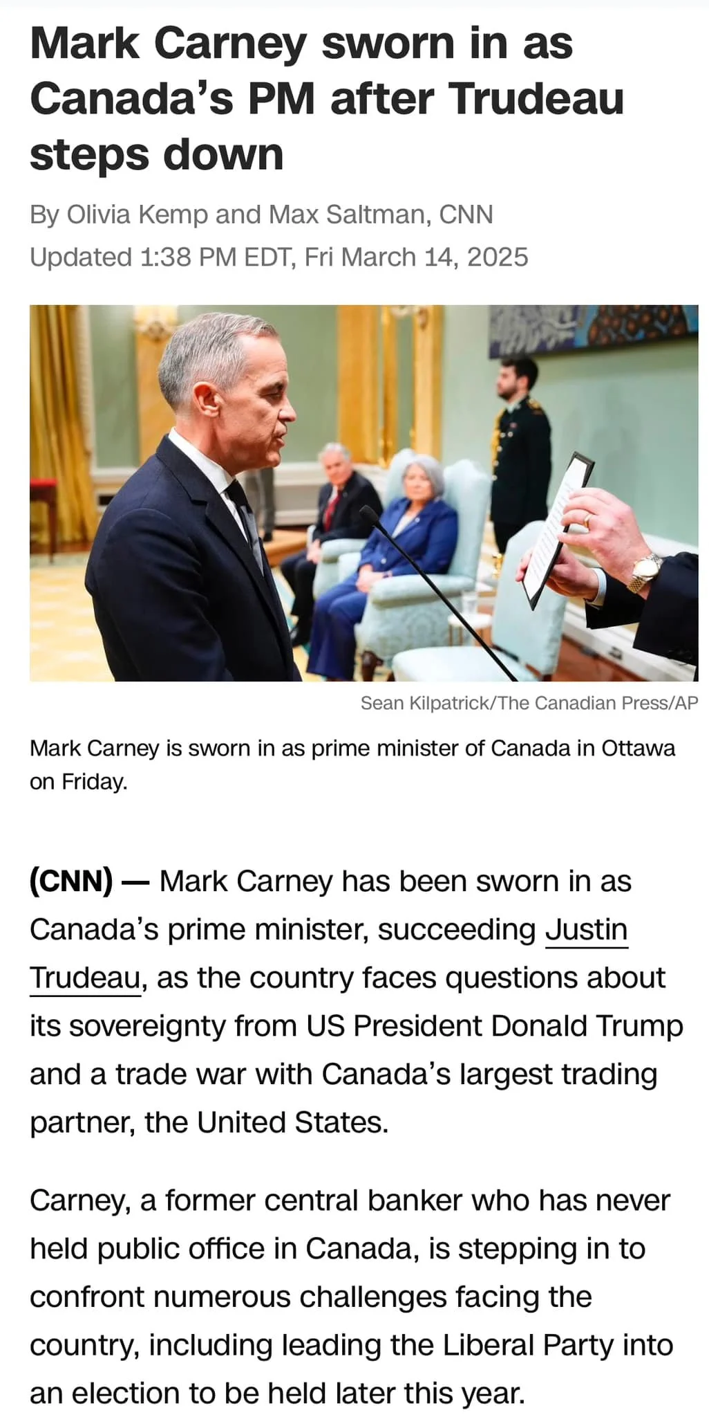 I never post political things or promote divisiveness, but this has me going crazy. 

Is it just me or does it seem completely crazy that an unelected person has become prime minister in Canada today. 

I don't care if you are left or right or suppor