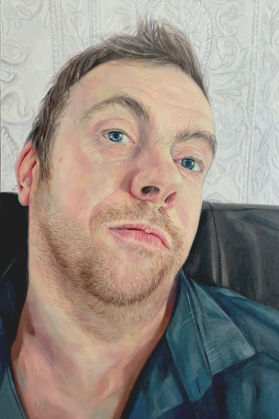 Andrew. Oil on paper on wood panel 