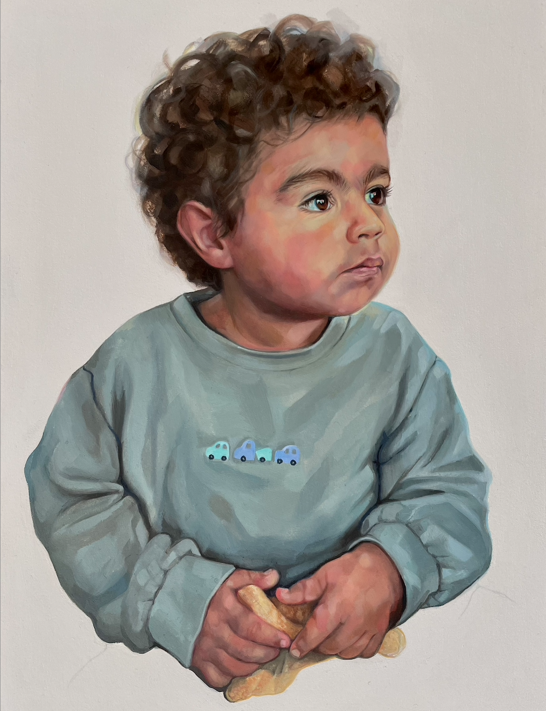 Noah. Oil on paper on wood panel. 25 x 30 cm 