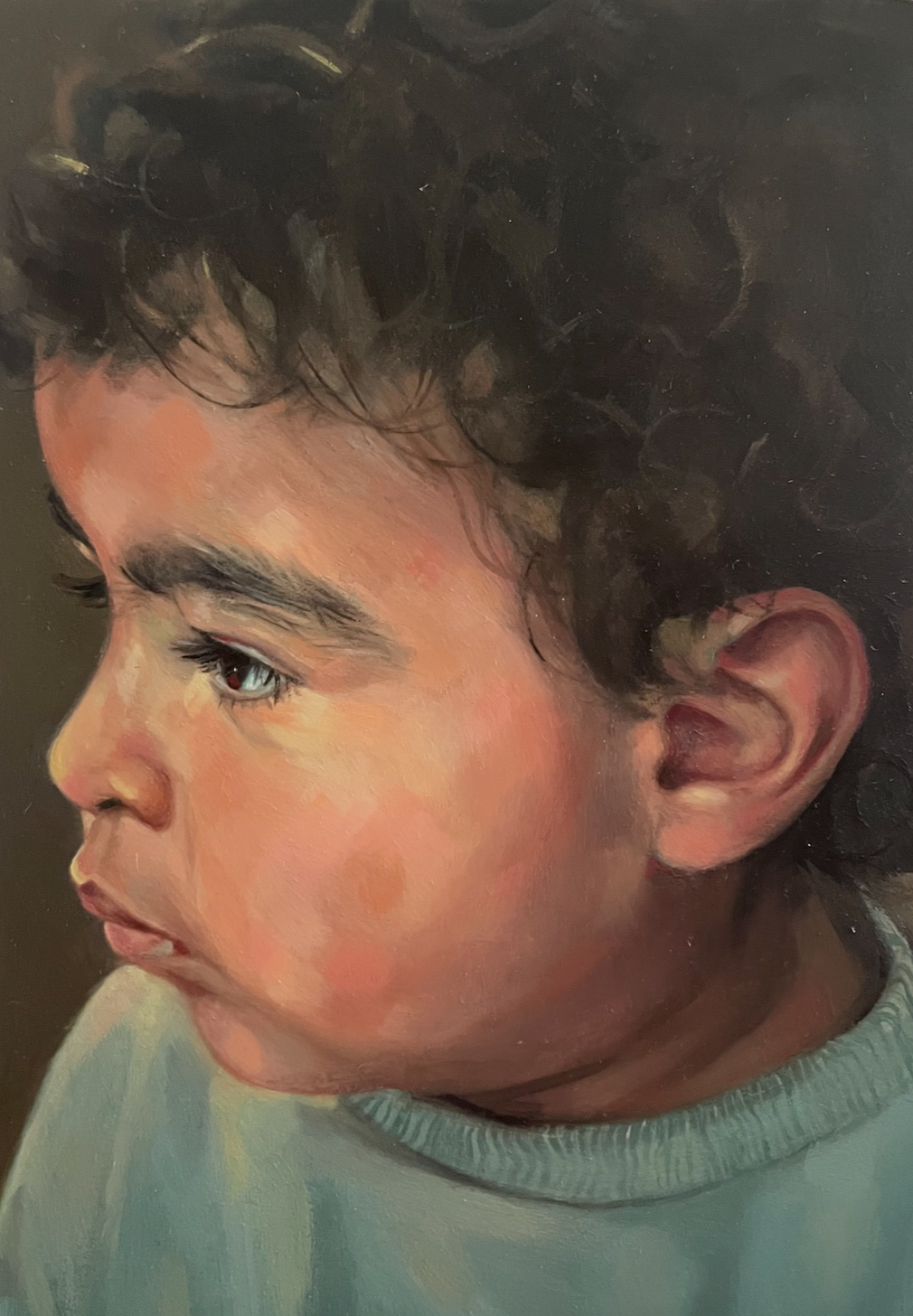 Noah. Oil on paper on panel. 10x15 cm 