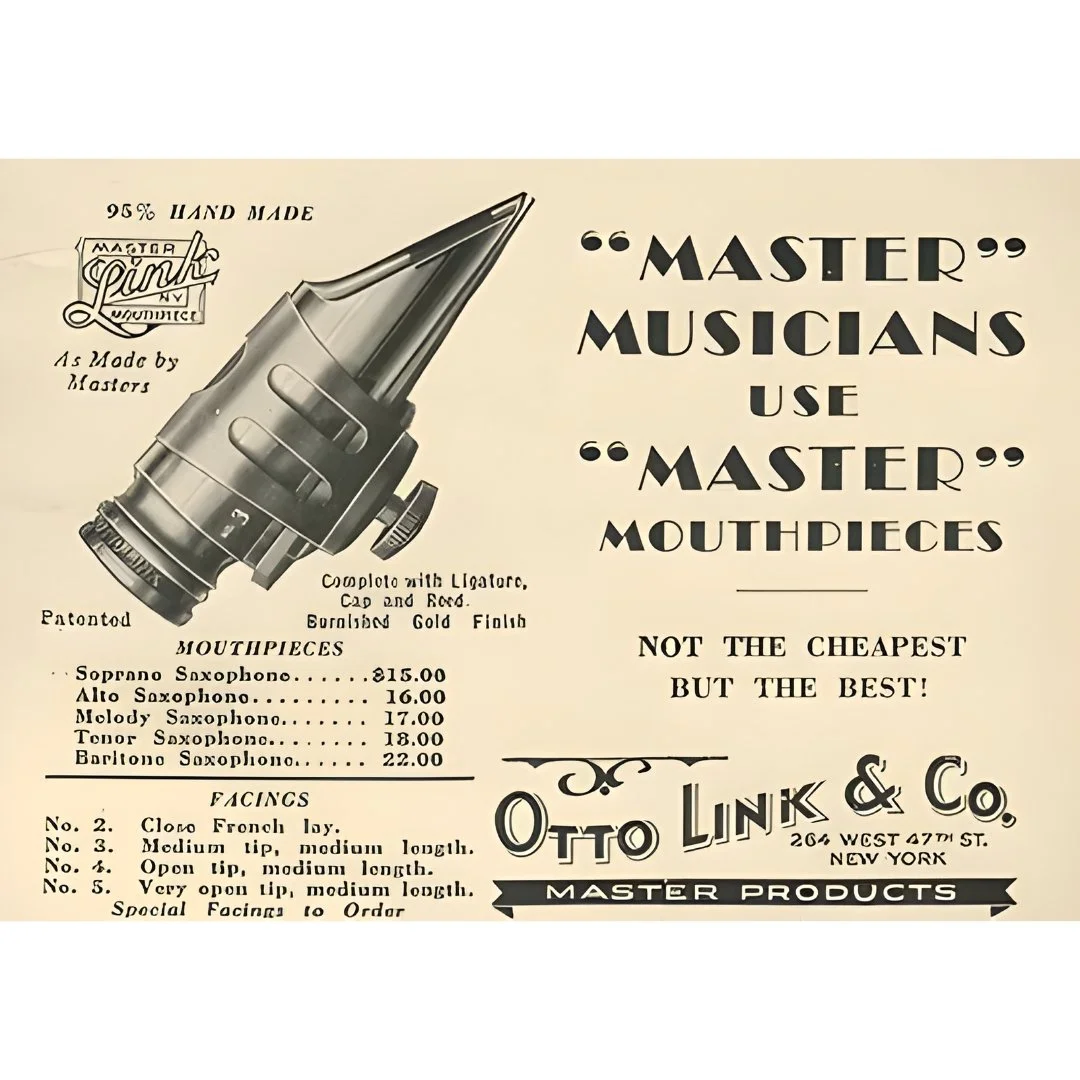 A classic from the early-1930s Master era of Otto Link when precision, handcraft, and New York workshop artistry shaped every detail.

These early &ldquo;Master&rdquo; mouthpieces carried the burnished-gold finish, meticulous facing work, and the unm