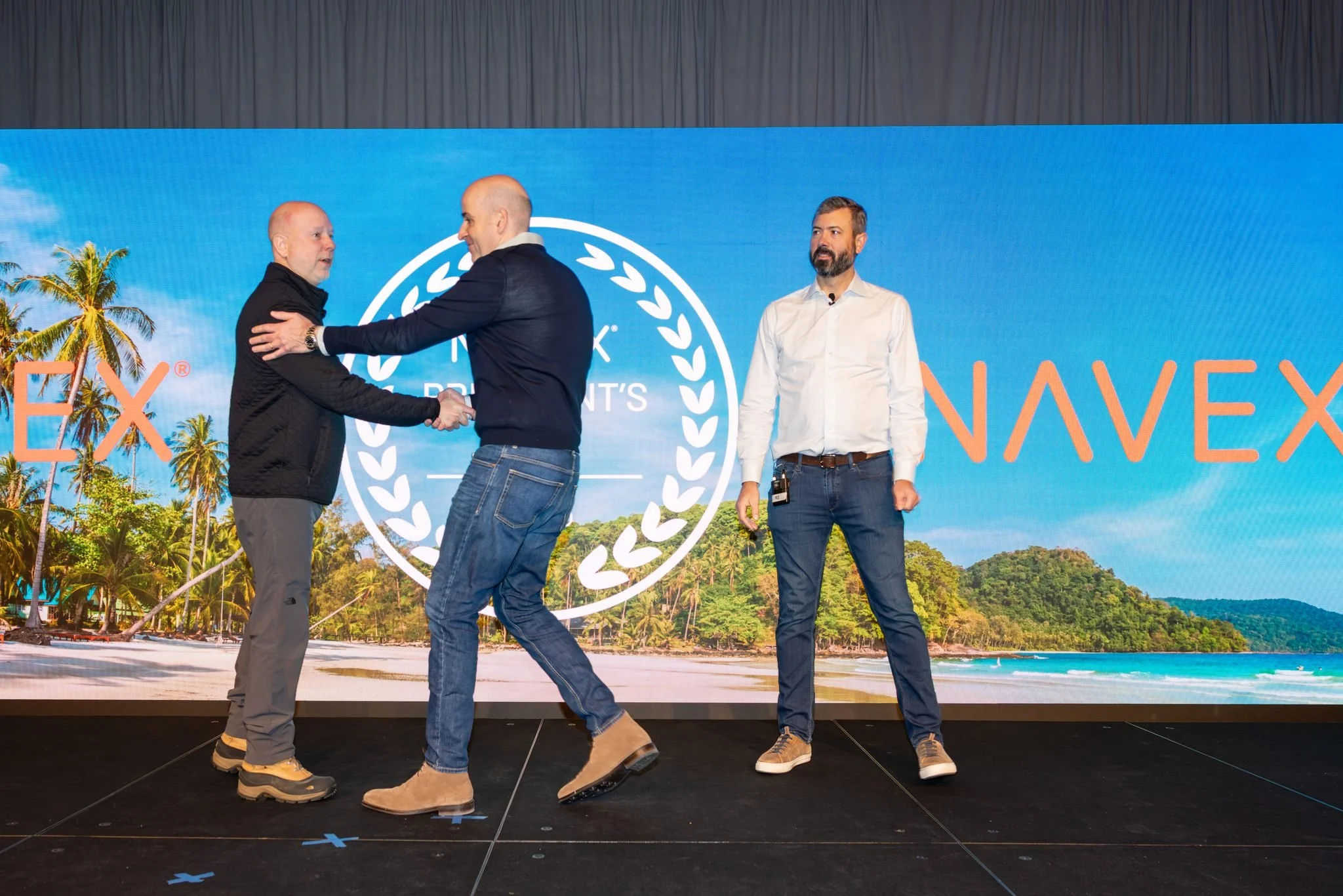 Awards night handshake