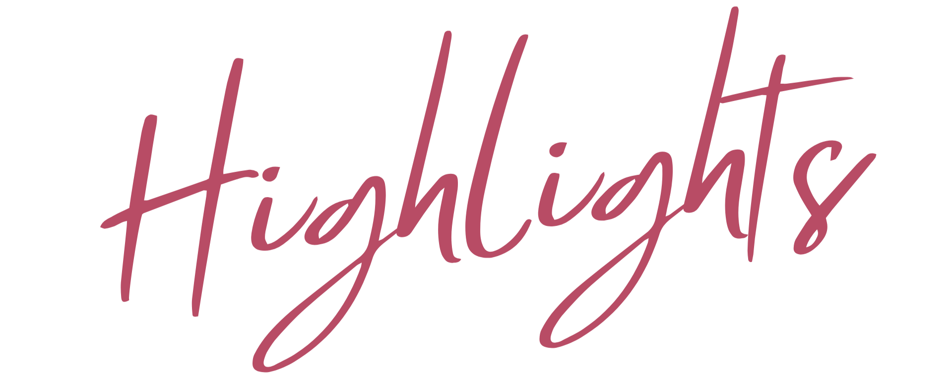 Text graphic reading "Highlight" in pink, cursive font.