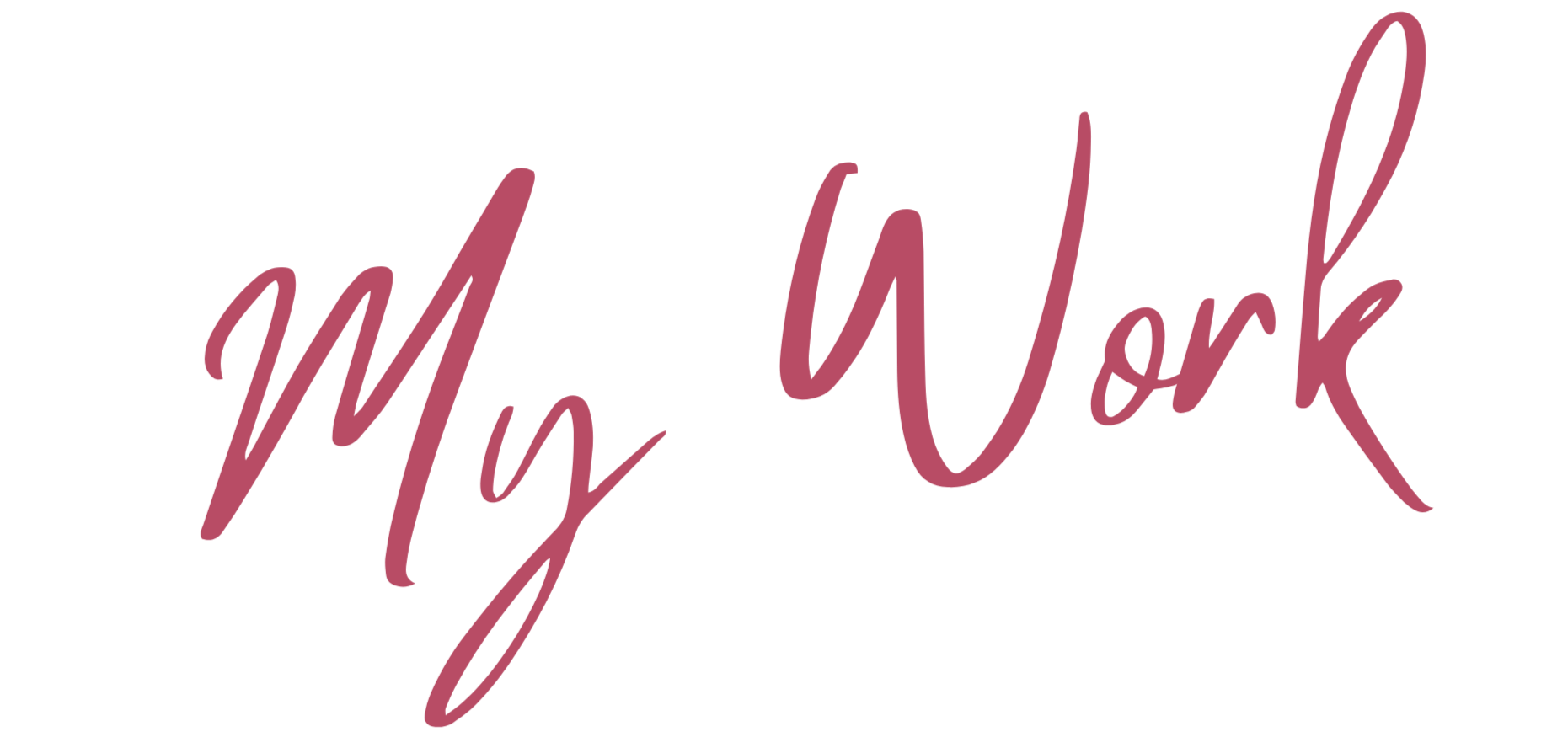 Text reading 'My Work' in stylish, cursive font in dark pink Burgundy color on a transparent background.