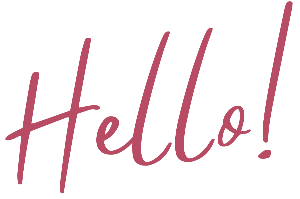 Pink cursive text that says "Hello!"
