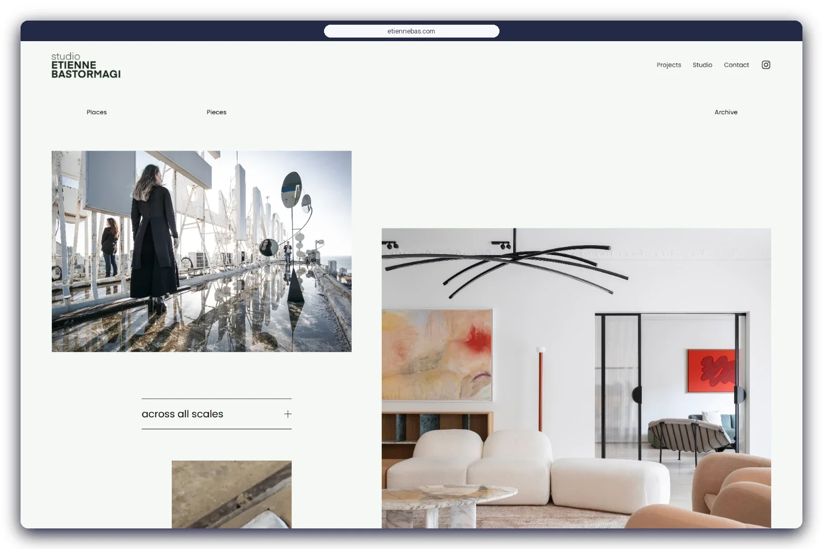 Studio Etienne Bastormagi Squarespace website — projects page on desktop
