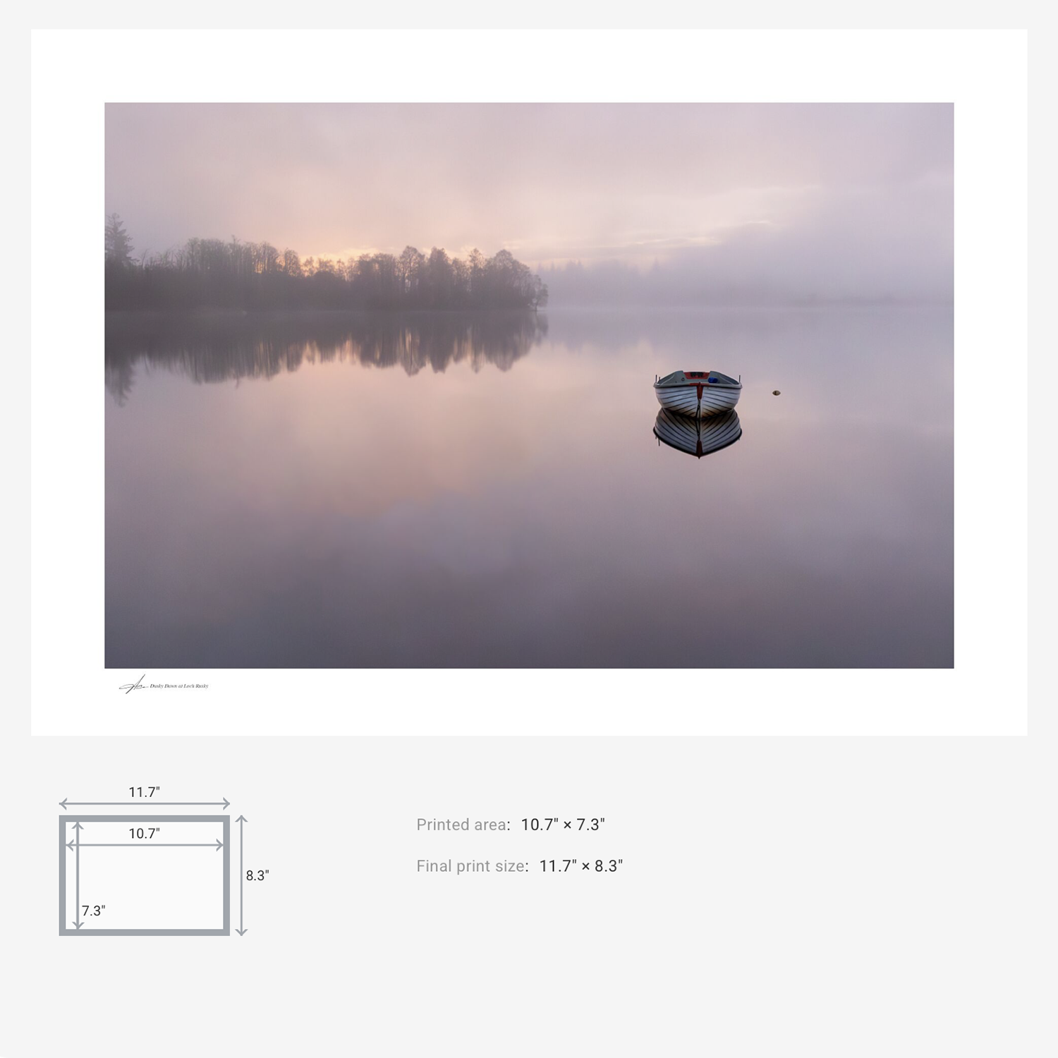 Pink sunrise at Loch Rusky Scotland Print
