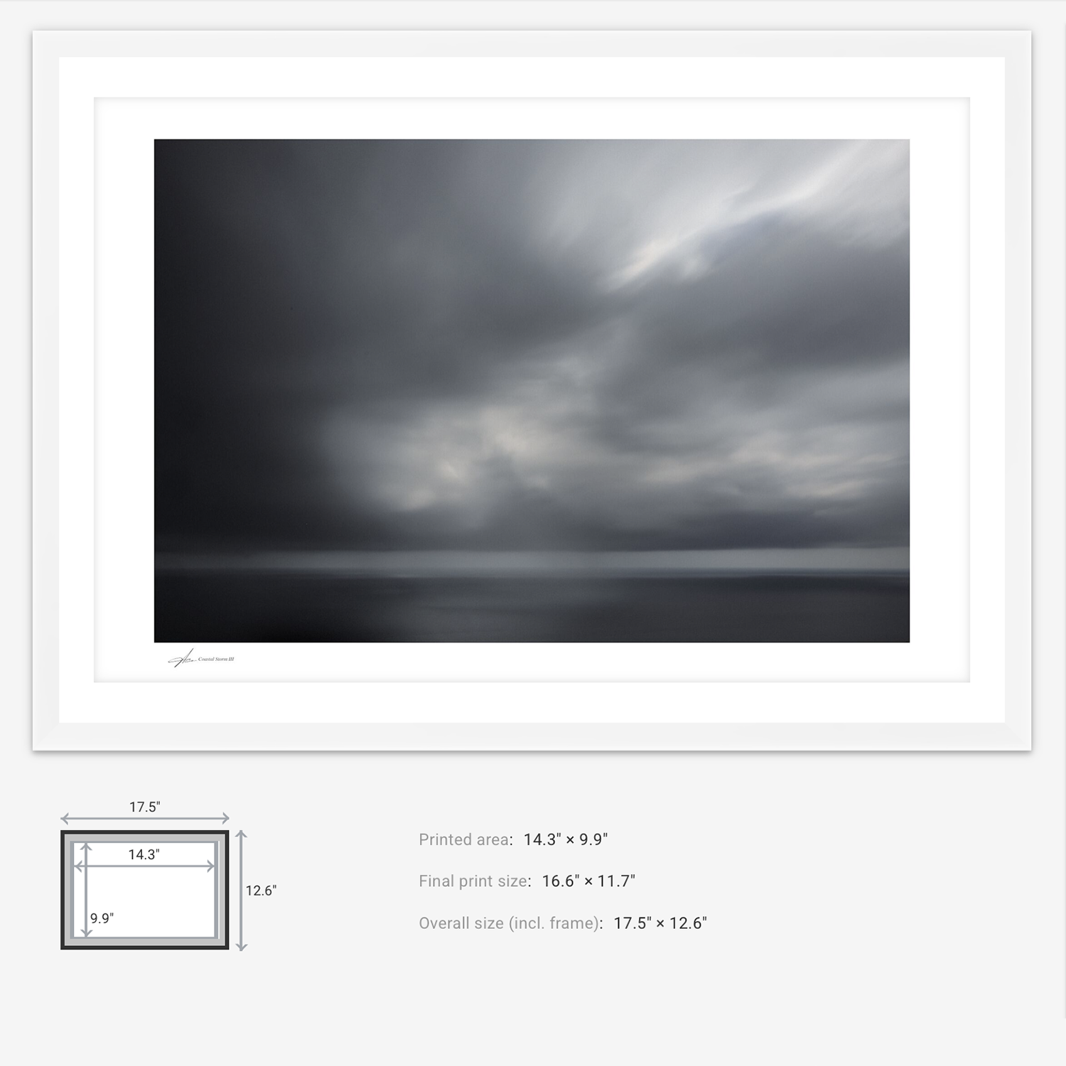 Fine Art Storm Photography - San Sebastian Spain - White Frame