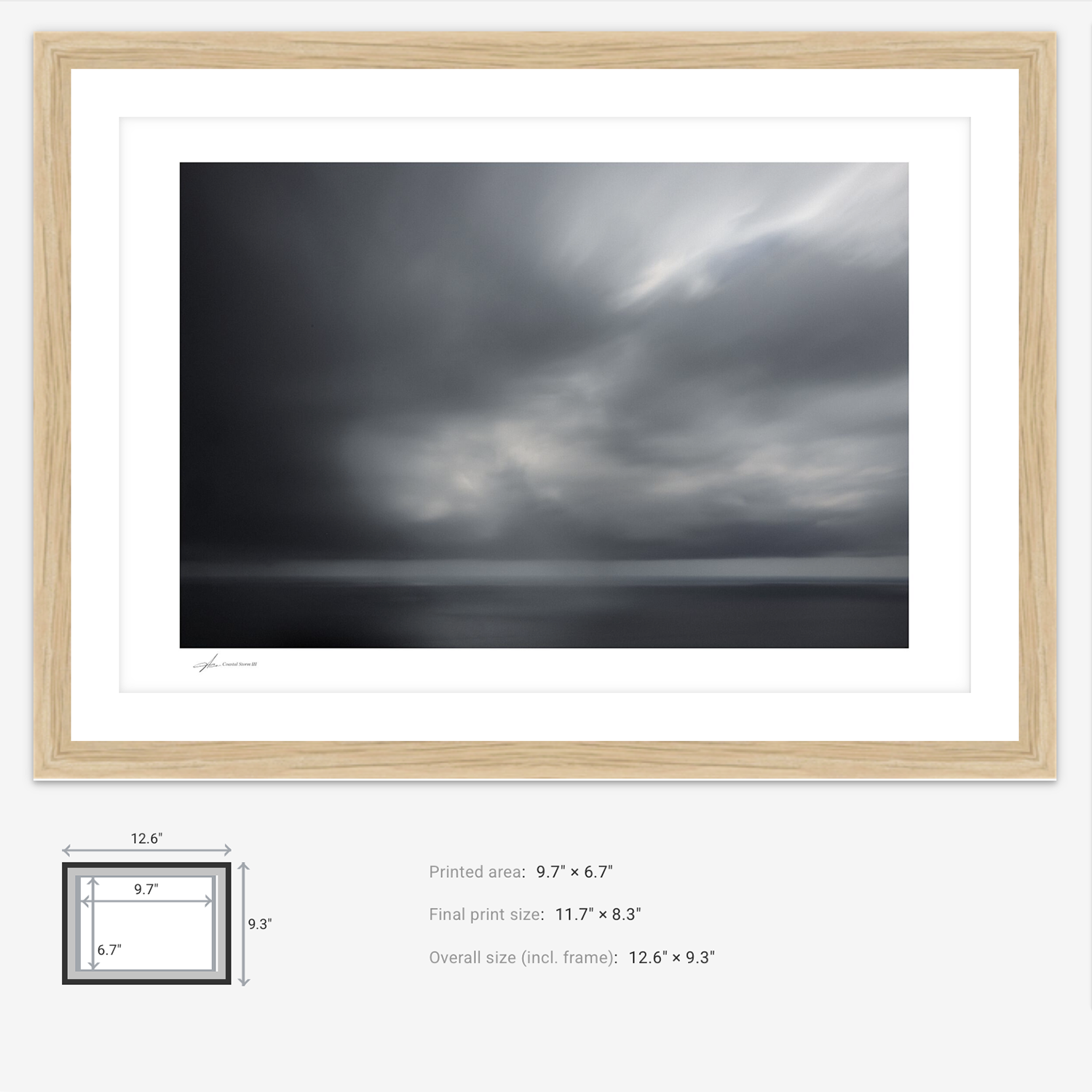 Fine Art Storm Photography - San Sebastian Spain - Oak Frame