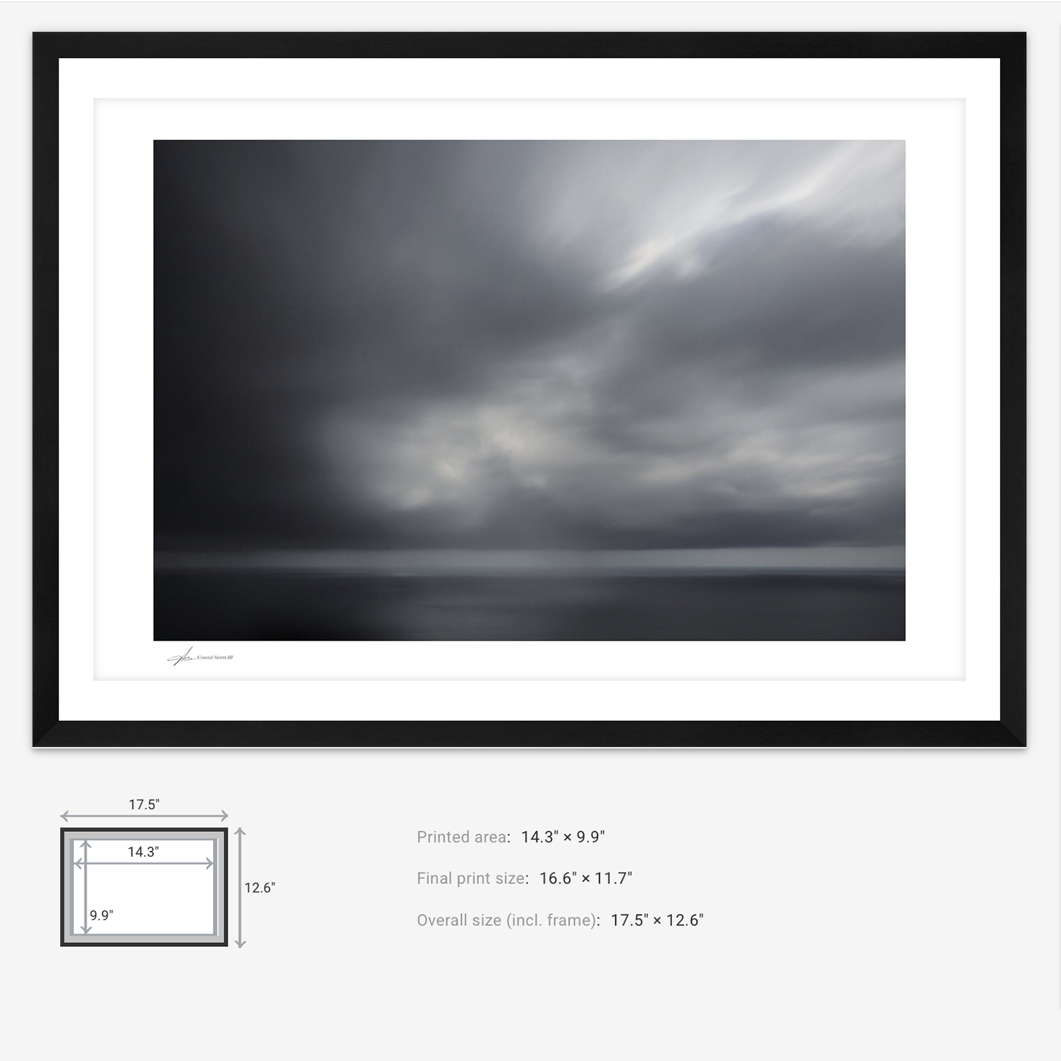 Fine Art Storm Photography - San Sebastian Spain - Black Frame