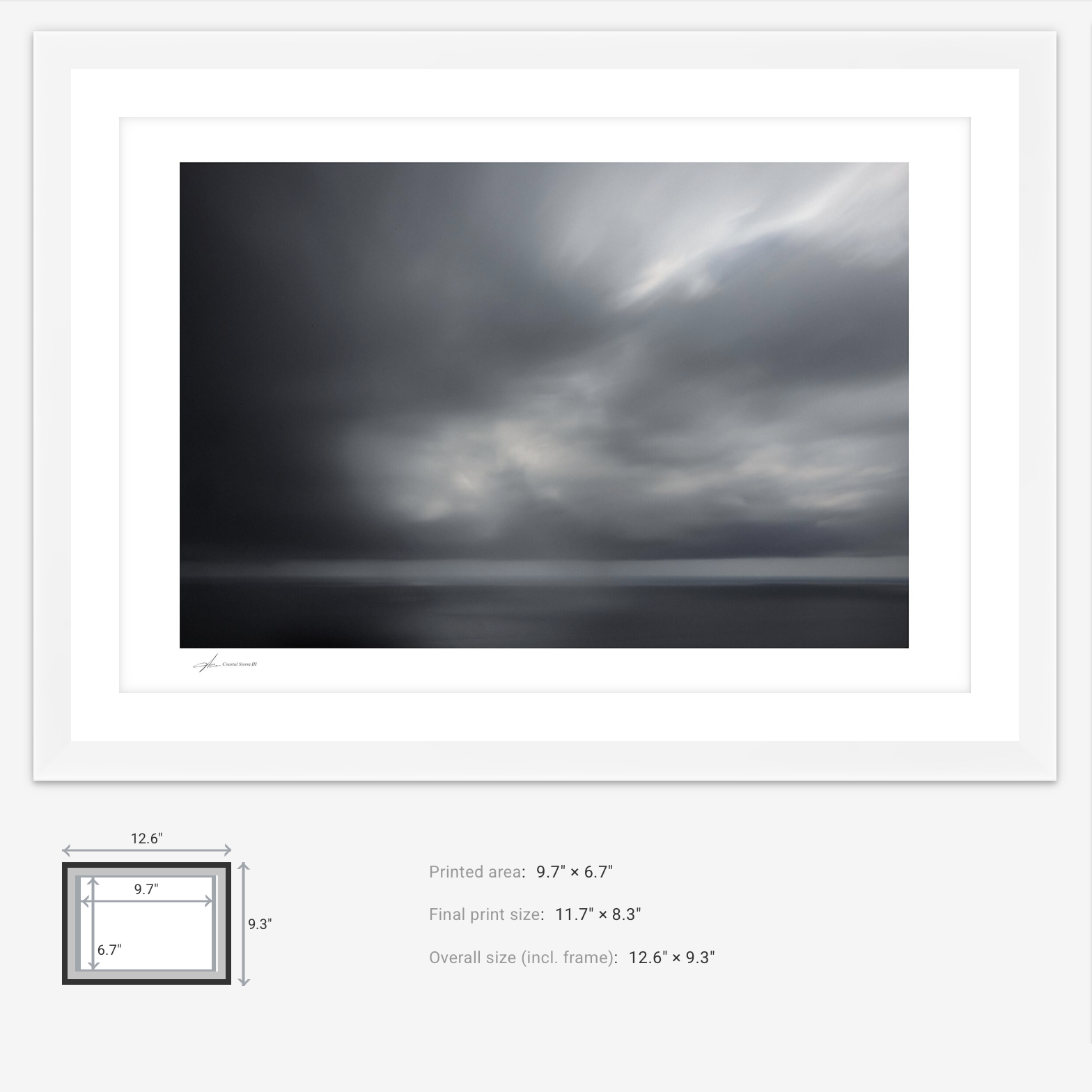 Fine Art Storm Photography - San Sebastian Spain - White Frame