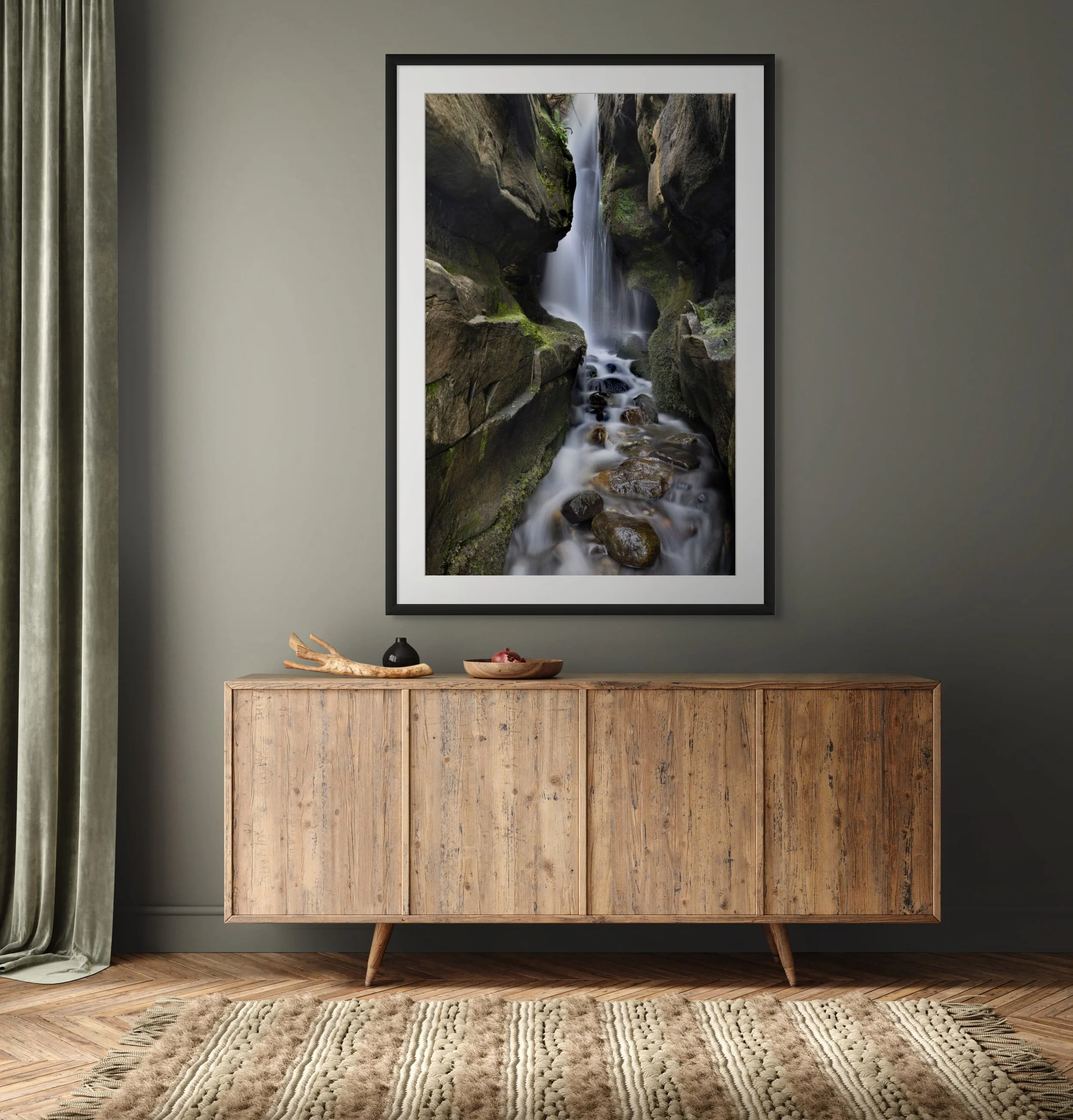 Photograph of an intimate waterfall