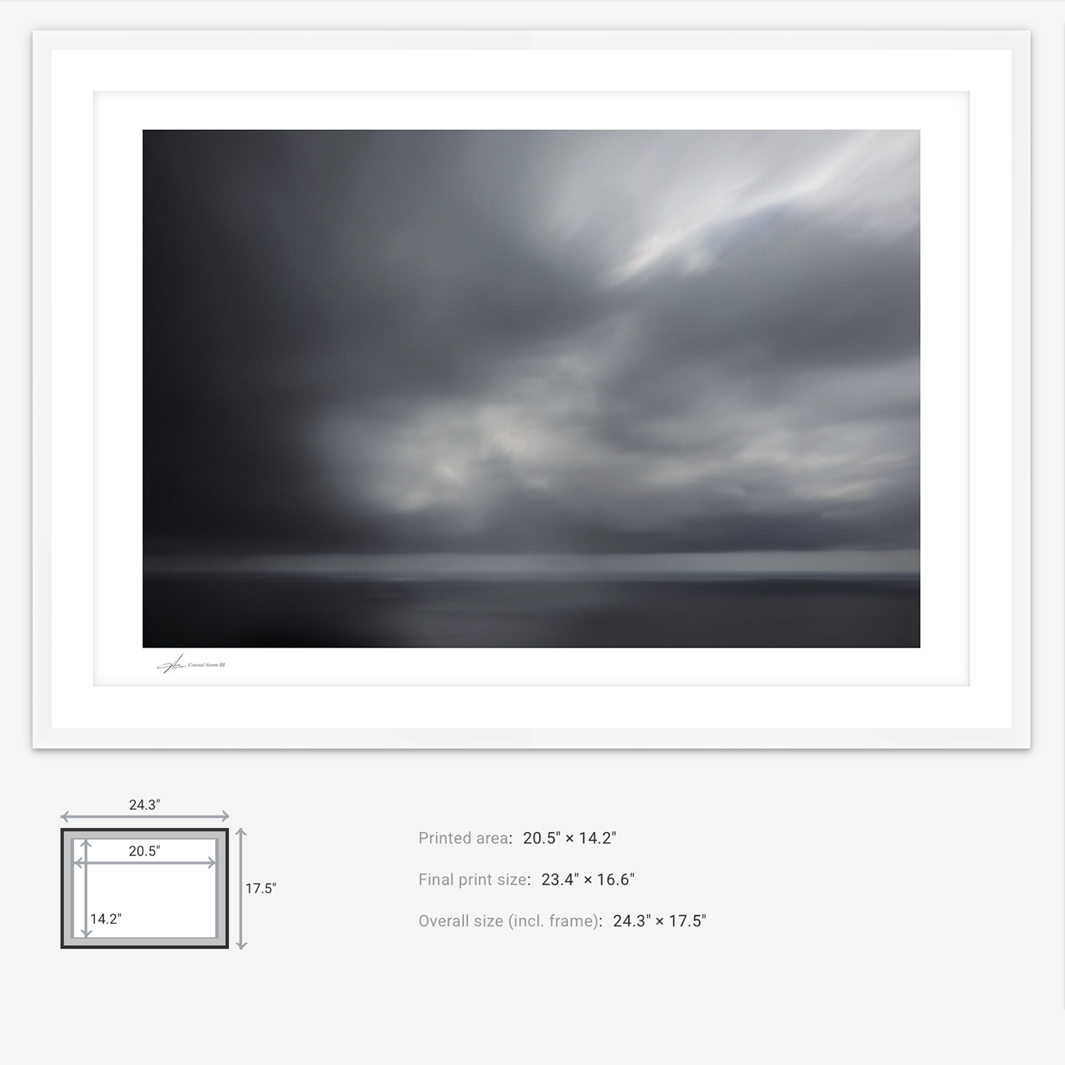 Fine Art Storm Photography - San Sebastian Spain - White Frame