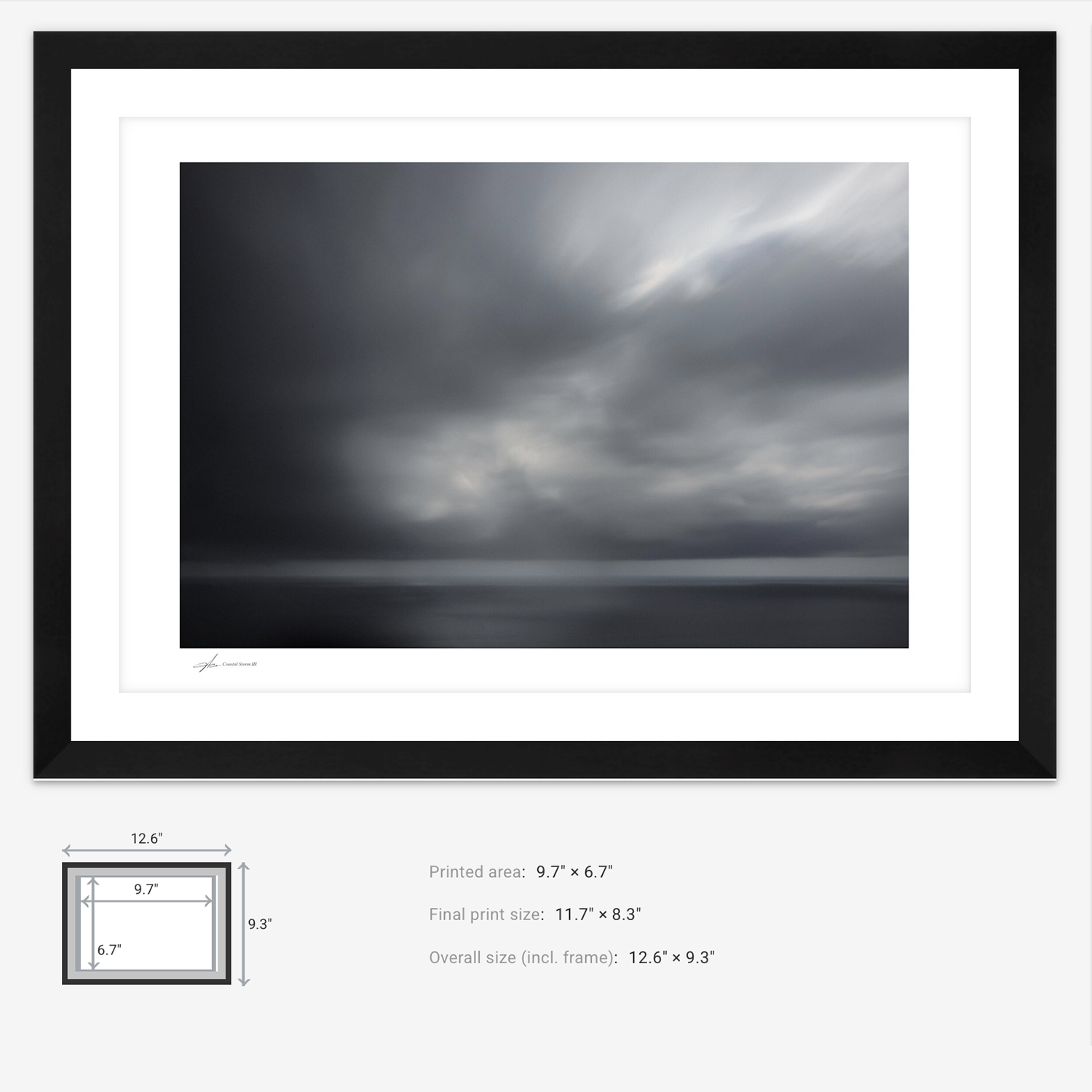 Fine Art Storm Photography - San Sebastian Spain - Black Frame