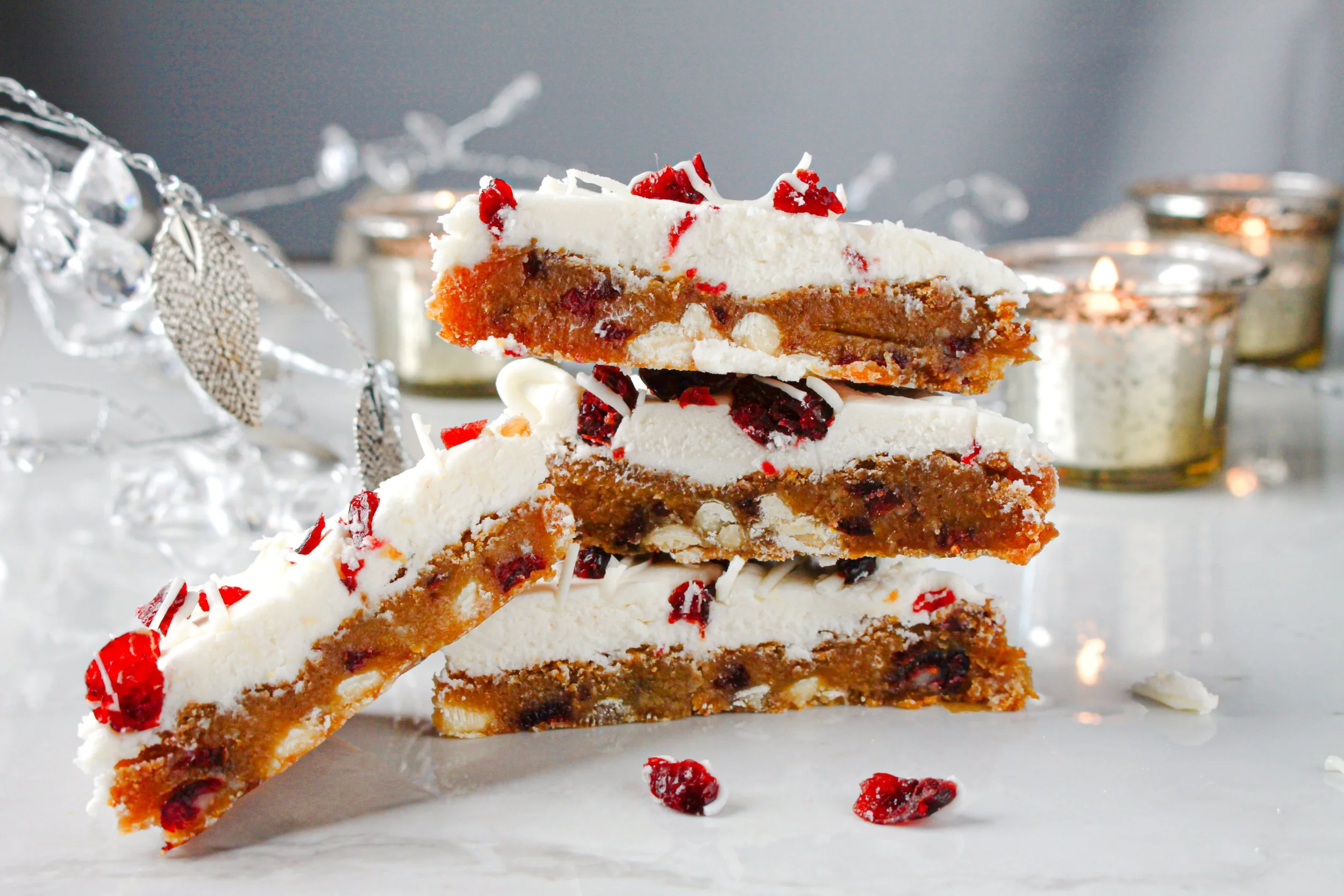 Vegan, nut-free cranberry bliss bars