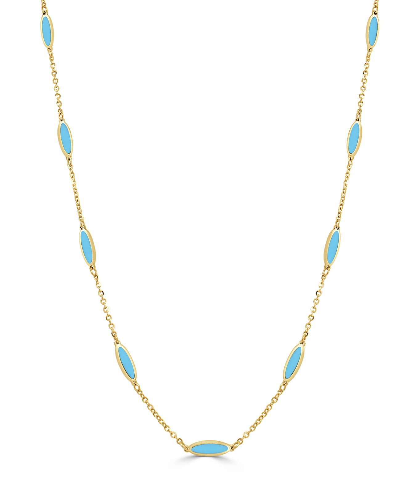 14K GOLD OVAL LINK INLAY BAR NECKLACE IN TURQUOISE.png