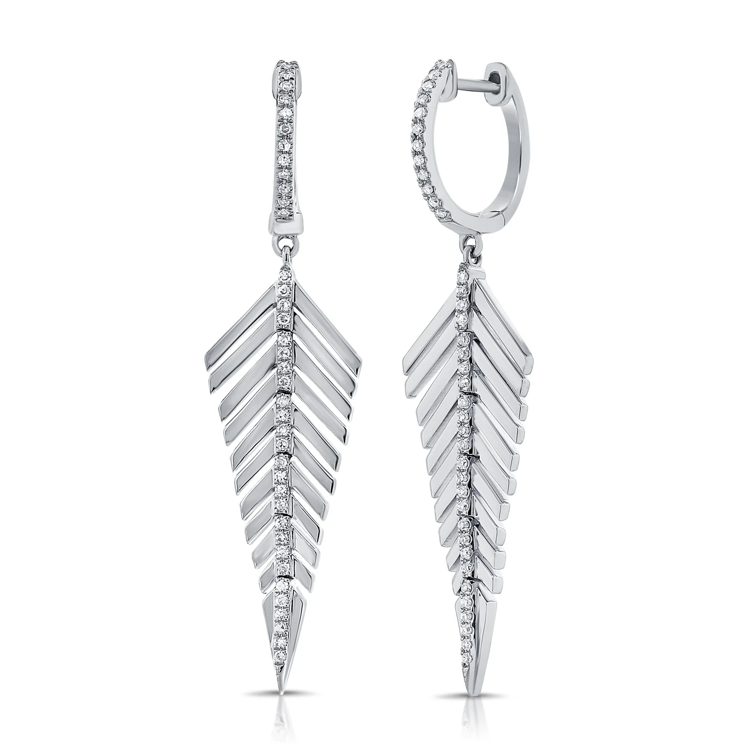 14K GOLD DIAMOND FEATHER DANGLE EARRINGS - White.png