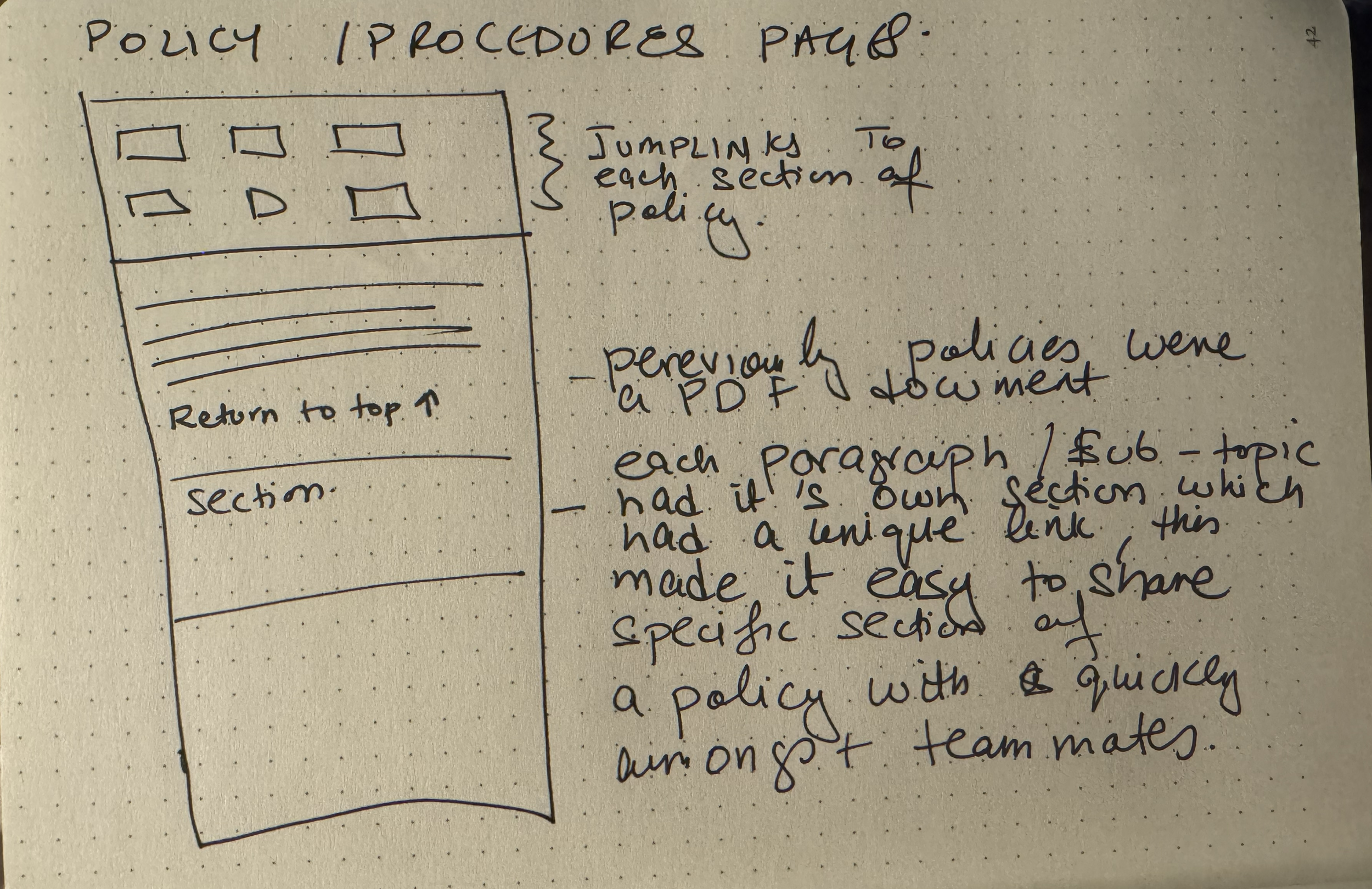 Policy page design