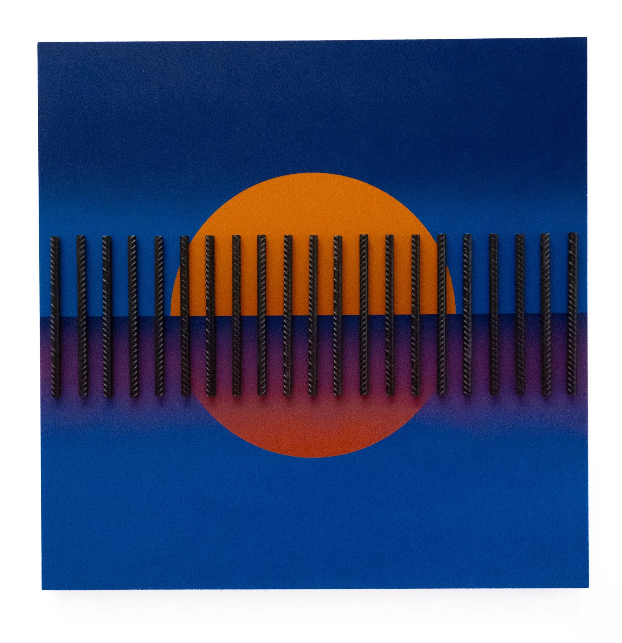 Retreat I (Winter) | 2024 | Polyurethane paint, wood & rebars | 48” x 48” x 3”