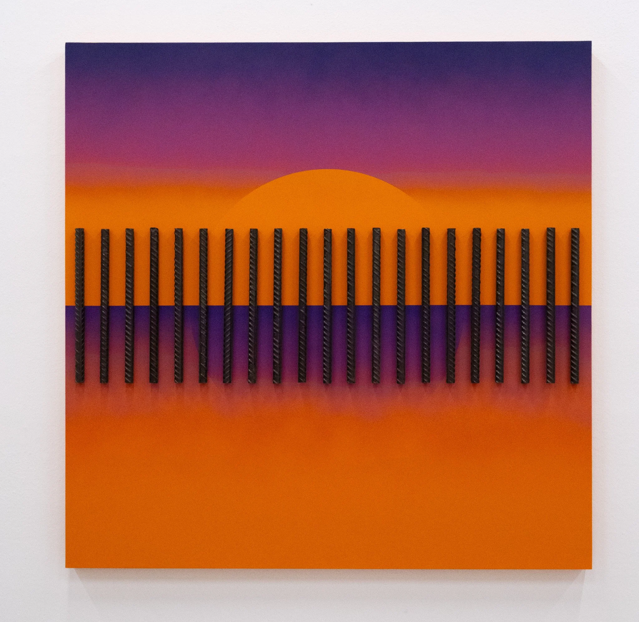 Retreat I (Fall) | 2024 | Polyurethane paint, wood & rebars | 48” x 48” x 3”