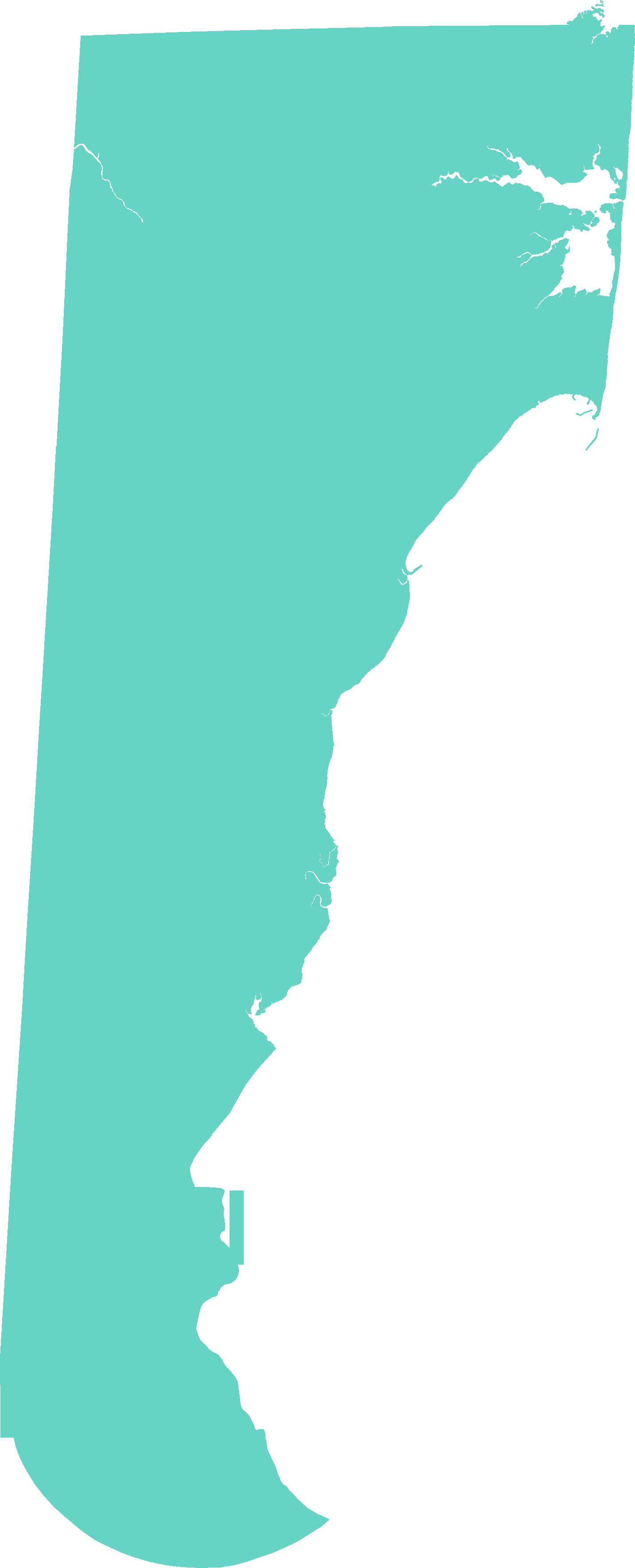 Silhouette of a face in profile view, with an outline resembling the shape of the state of Nevada, colored in blue, against a black background.