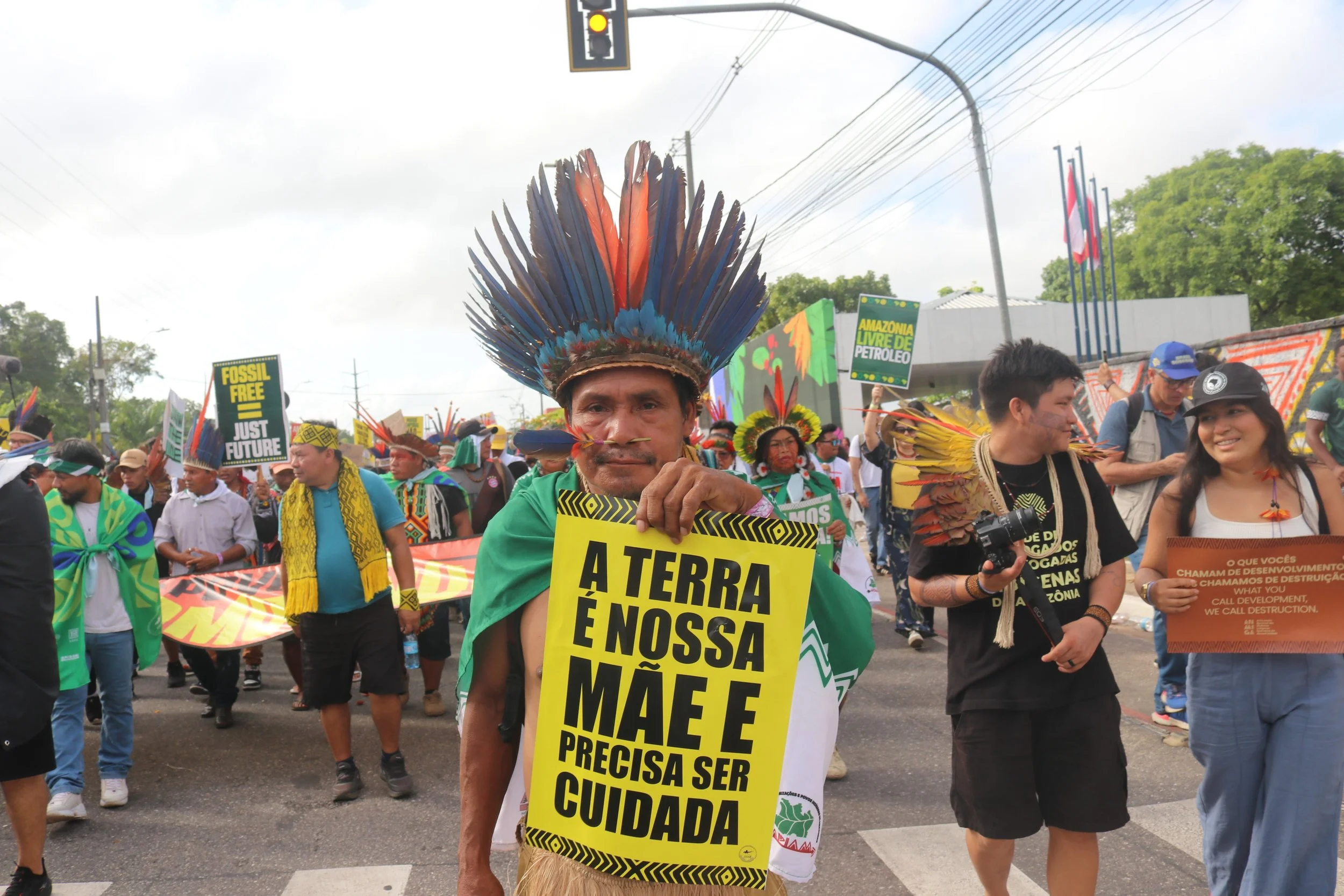 Indigenous advocate in Belém, Brazil
