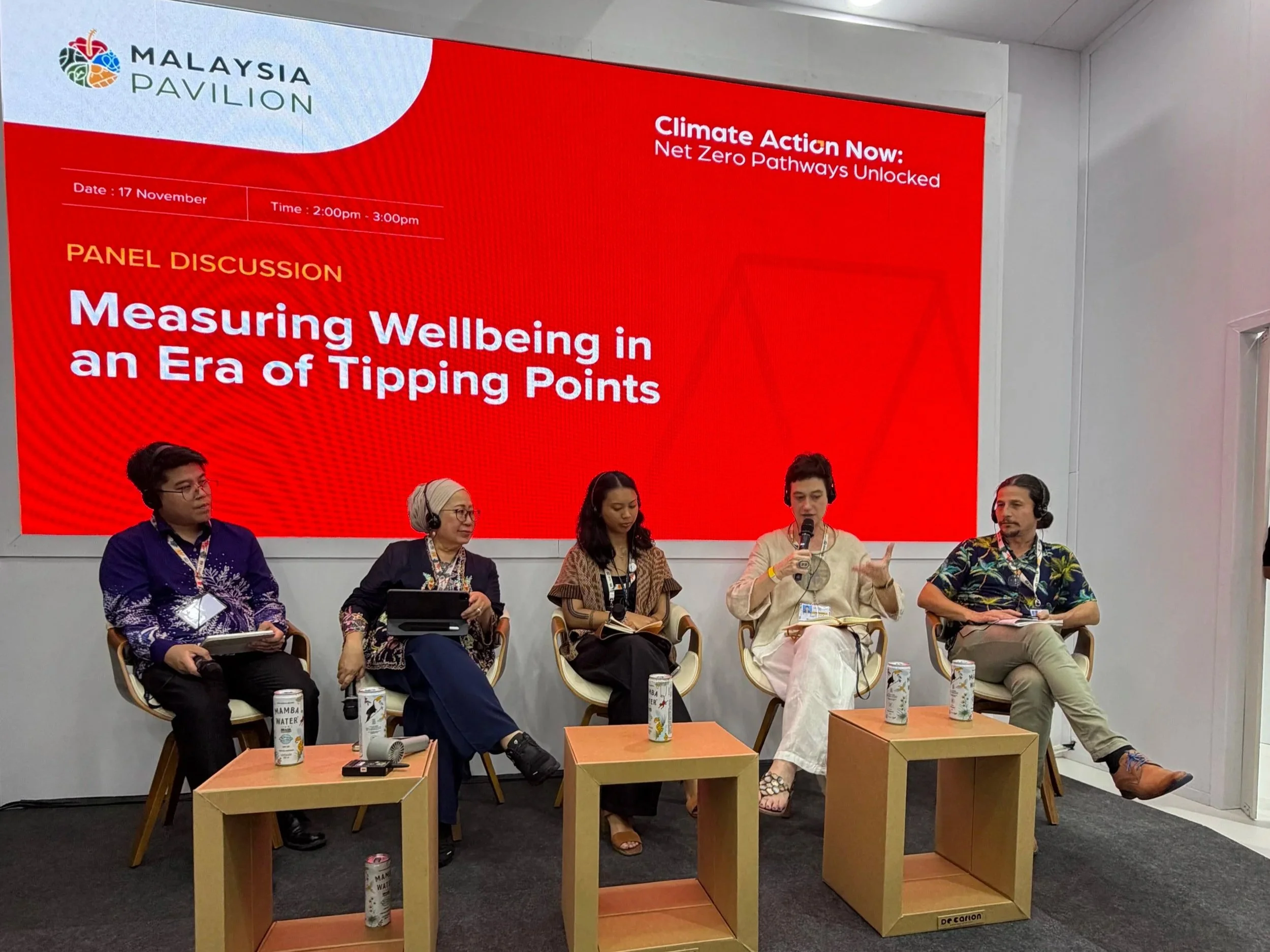 Speakers at panel 'Measuring Wellbeing in an Era of Tipping Points'