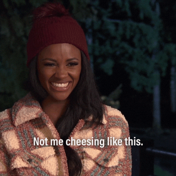 "Not me cheesing like this" gif from The Bachelorette