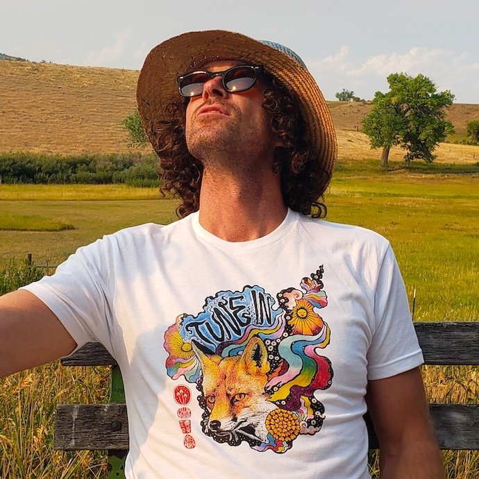 "Tune In" t-shirt on model