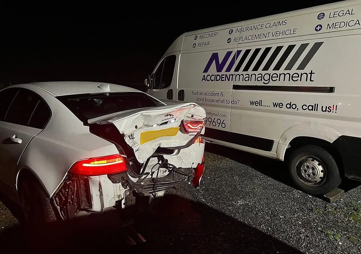 🎄 We&rsquo;re Practically the North Pole of Accident Recovery &mdash; fast, reliable, and always delivering. 🎄

Rear-ended? Don&rsquo;t freeze up. NI Accident Management has your back.

This Jaguar is already en route to factory-level restoration &