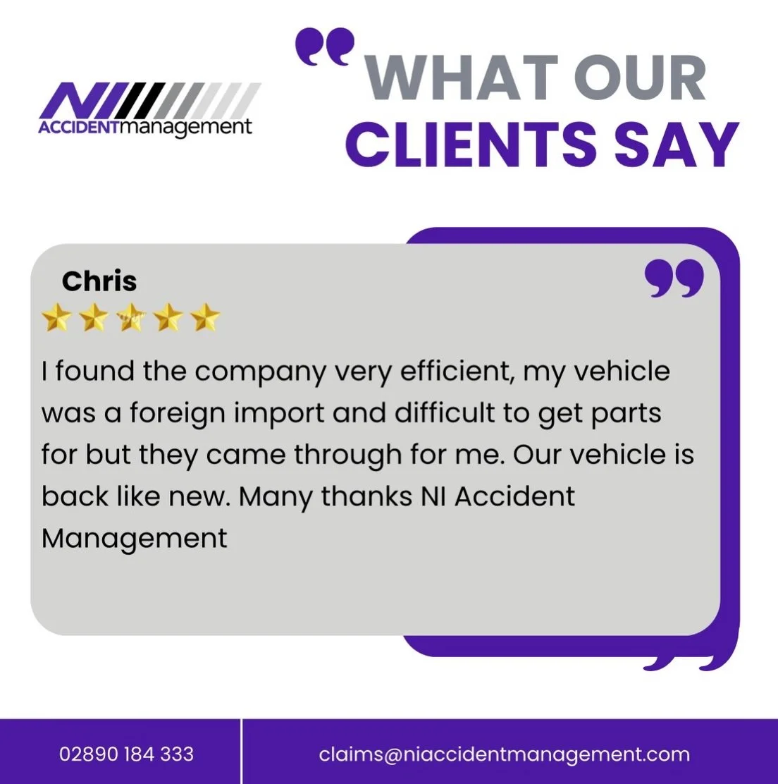 Our reviews say it all ⭐️
Fast response. Stress-free service. Real help when you need it most.
Thanks to everyone who takes the time to leave feedback &mdash; it means more than you know.
📞 02890 184 333