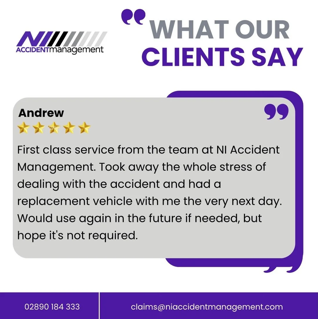 Our reviews say it all ⭐️
Fast response. Stress-free service. Real help when you need it most.
Thanks to everyone who takes the time to leave feedback &mdash; it means more than you know.
📞 02890 184 333