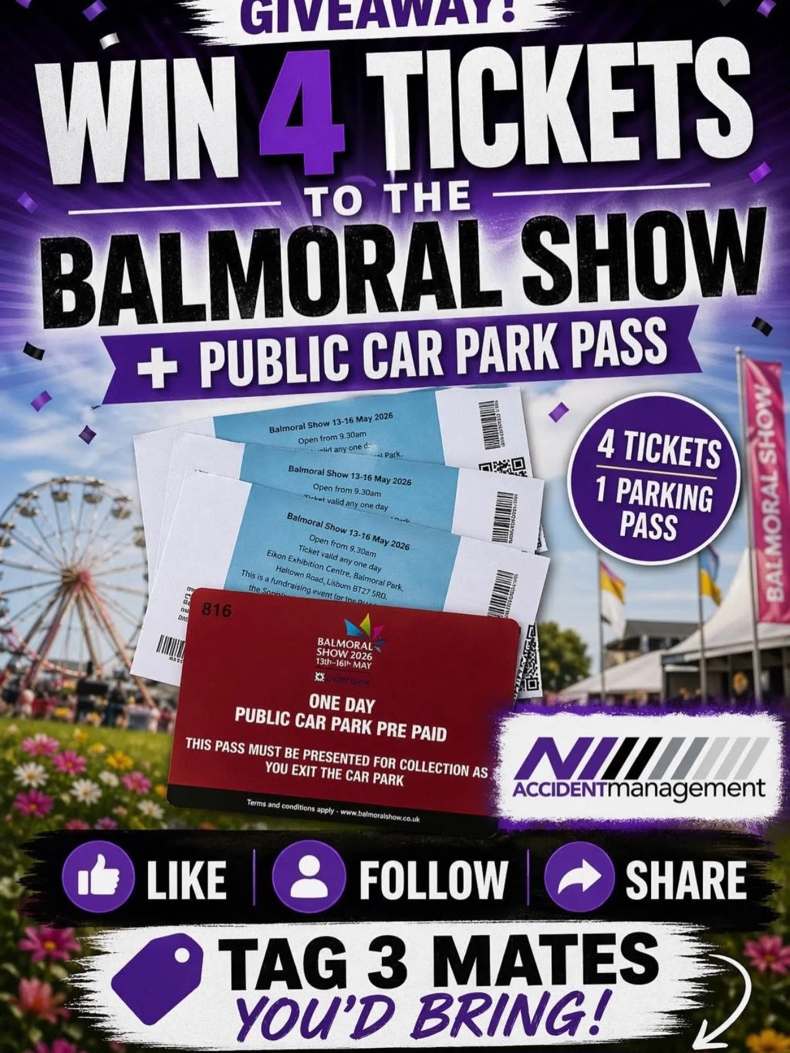 ⭐️LAST DAY TO ENTER⭐️ Winner announced tomorrow! 🎟️ GIVEAWAY TIME &ndash; WIN 4 TICKETS + PARKING TO THE BALMORAL SHOW 2026 🚗

We&rsquo;ve teamed up to give one lucky winner 4 tickets + a pre-paid parking pass to one of the biggest events of the ye