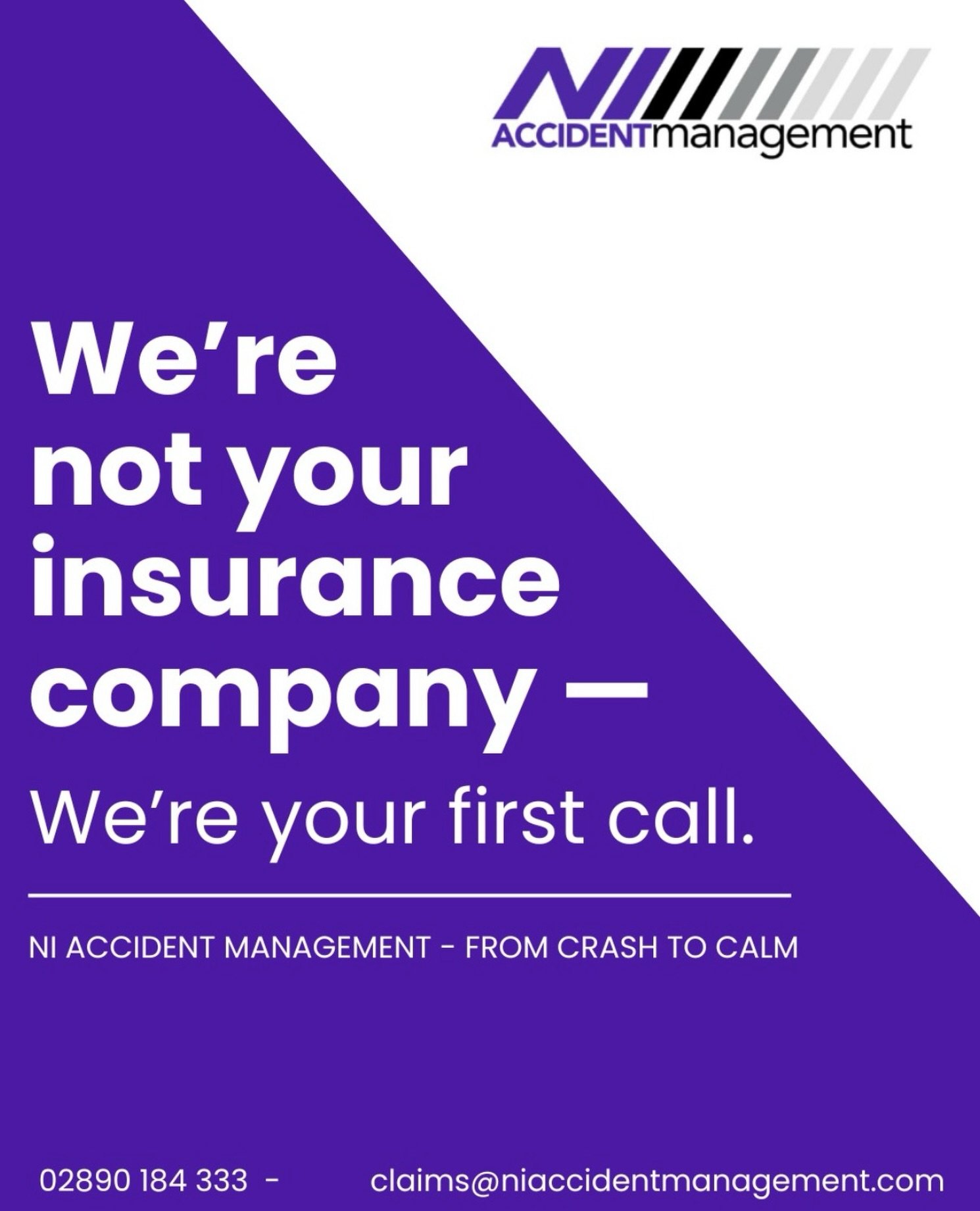 Save our number, you never know when you&rsquo;ll need us. 02890 184 333 📞 #niaccidentmanagement #northernireland #caraccident #insurance