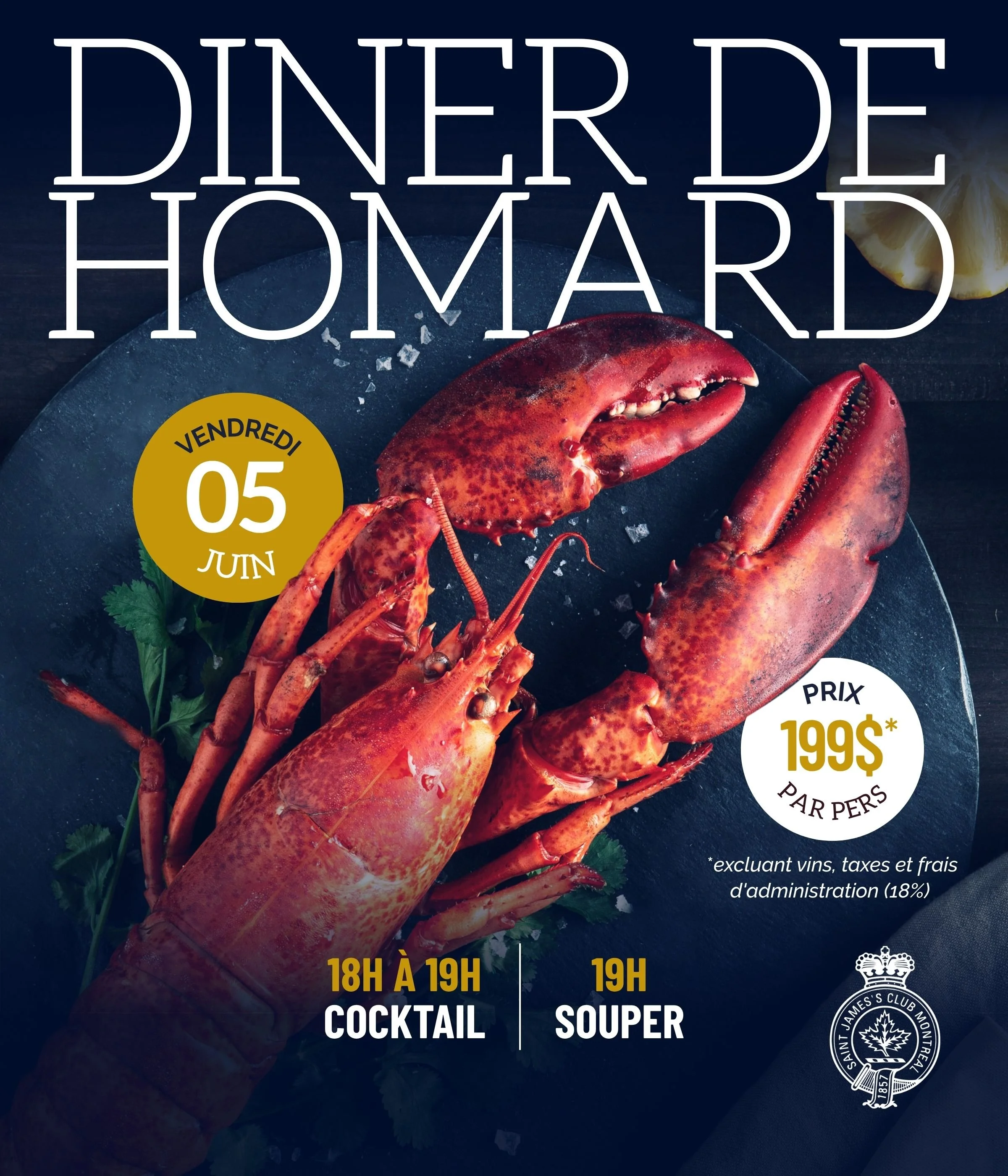 Dîner de homards - Vendredi 5 juin