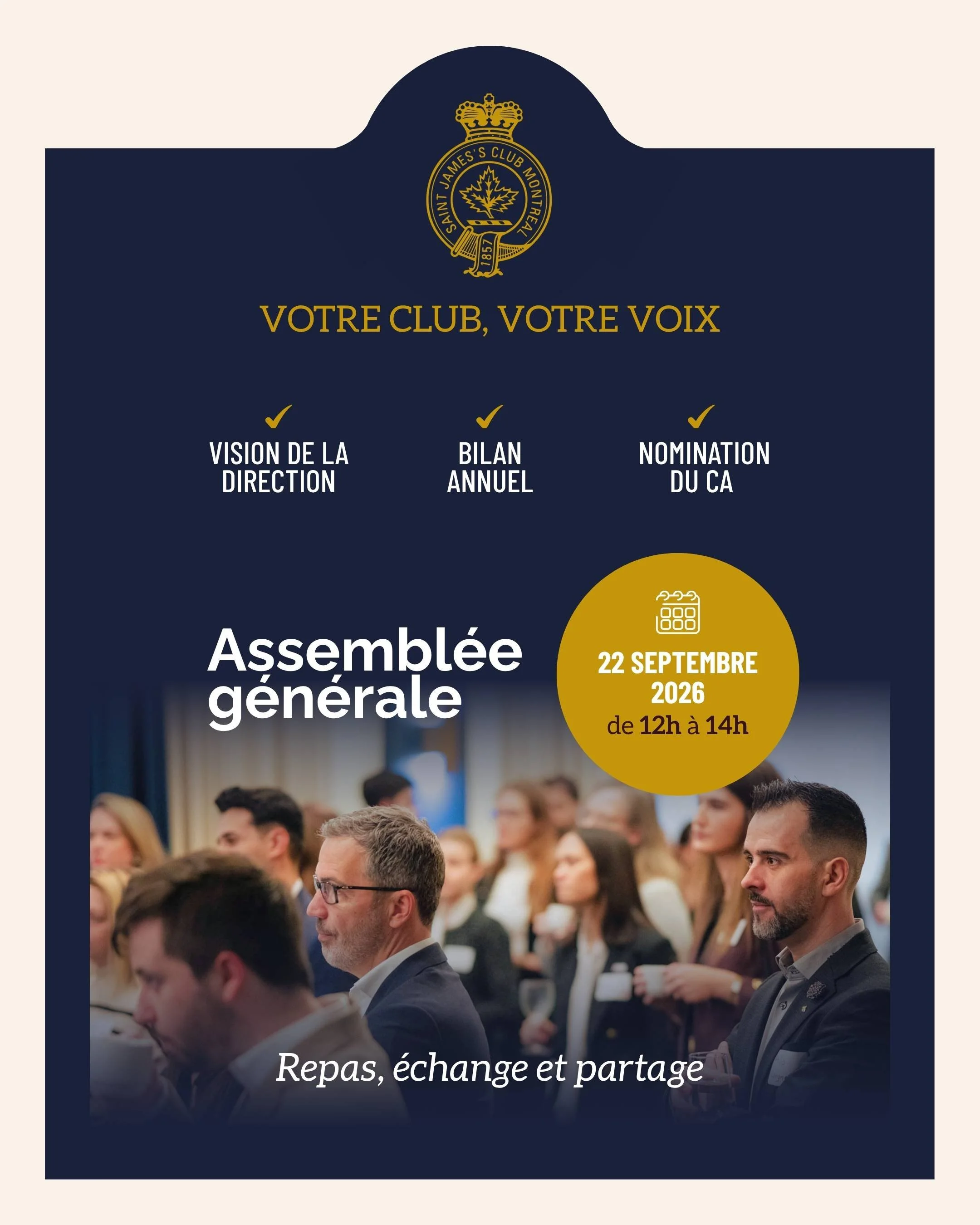 Assemblée Générale Annuelle | Mardi 22 septembre
