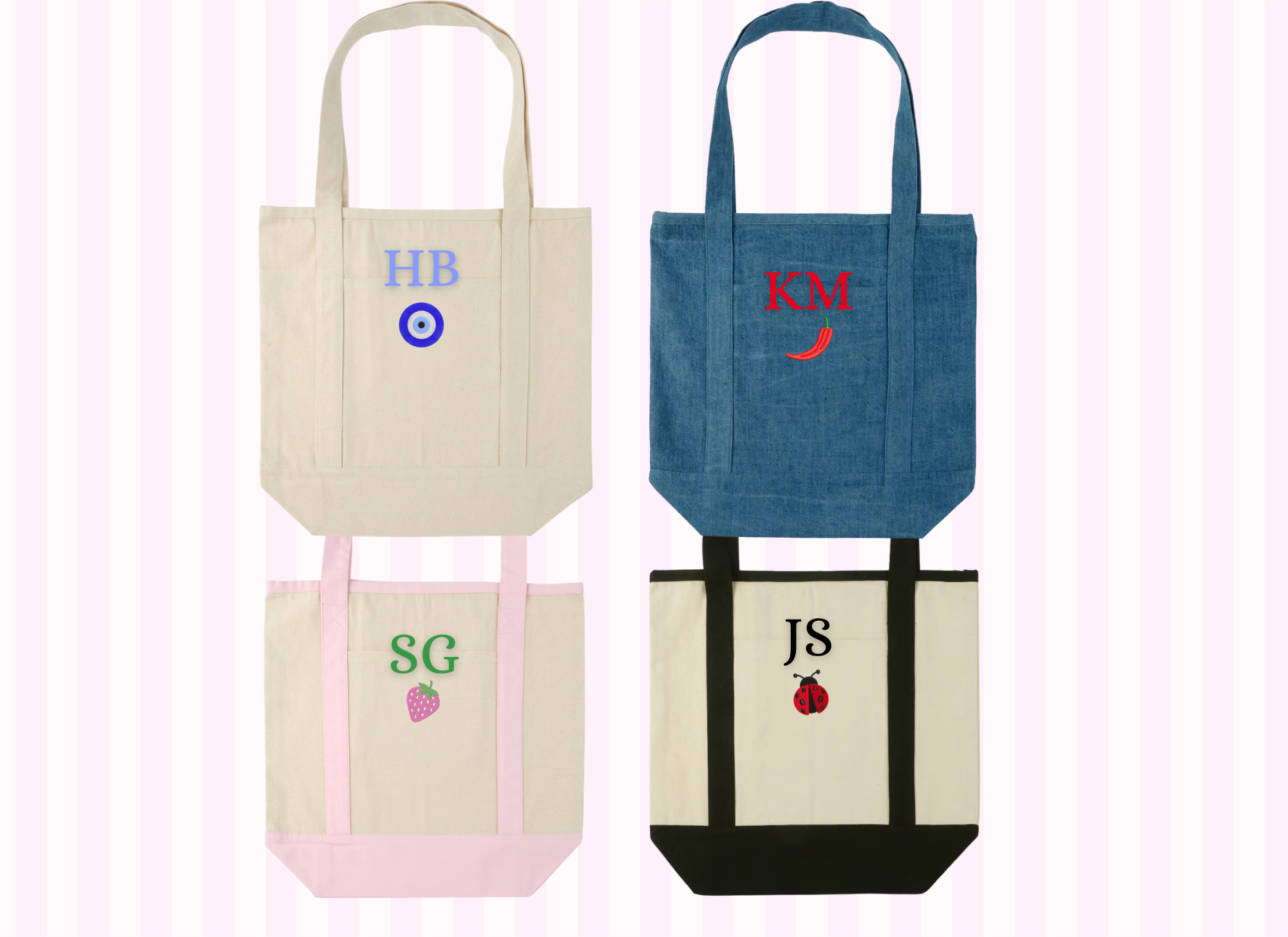 Initial Tote Bag