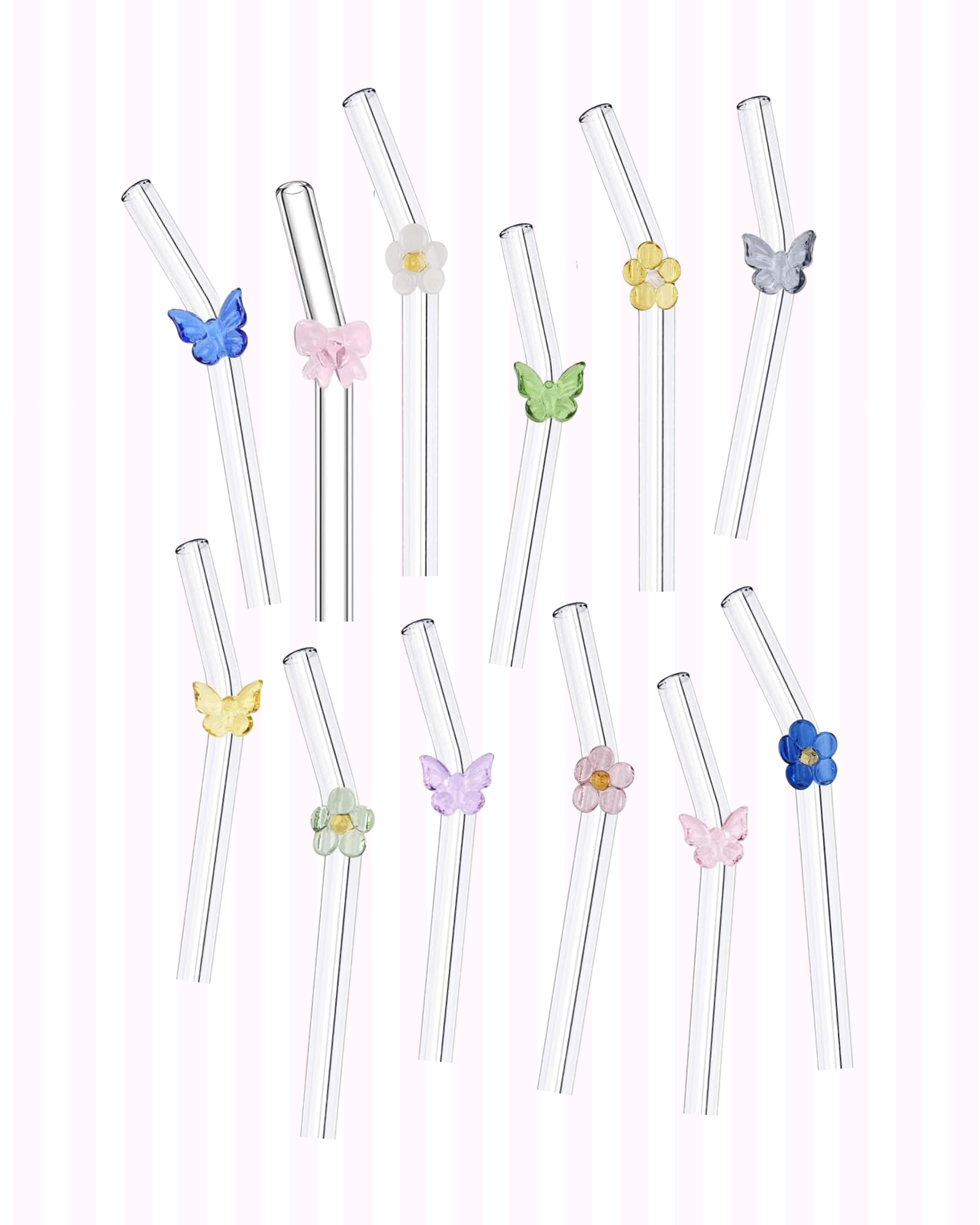 Glass Charm Straw
