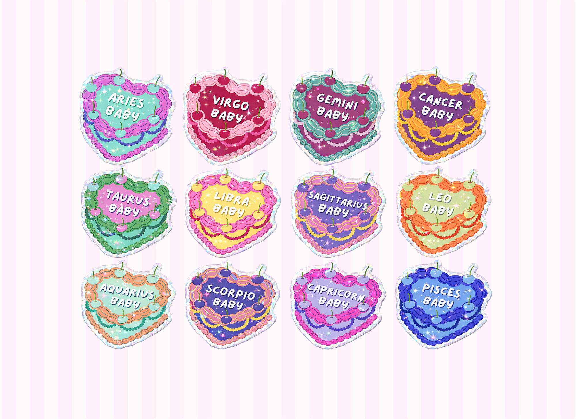 Holographic Zodiac Cake Sticker