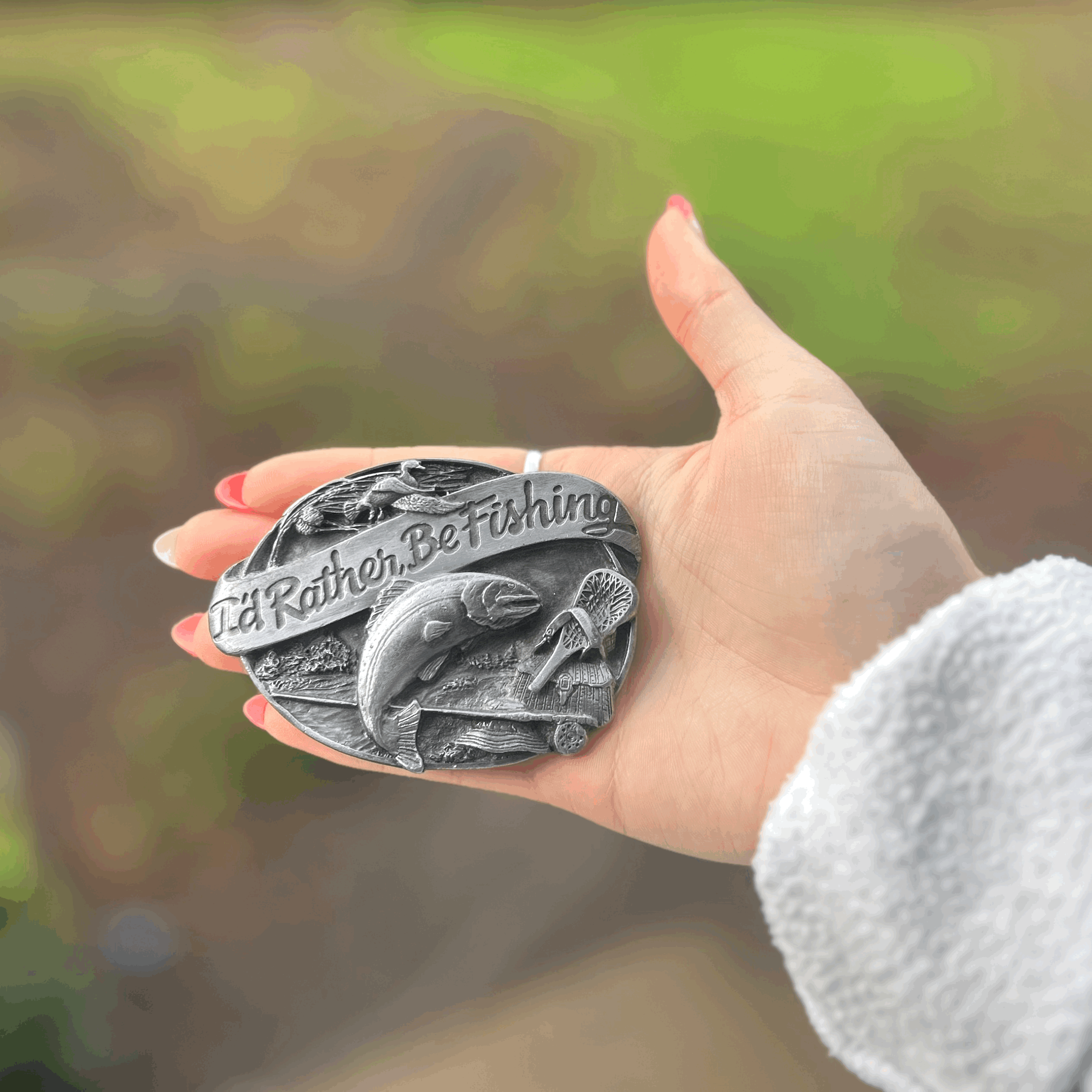 I'd Rather Be Fishing Belt Buckle